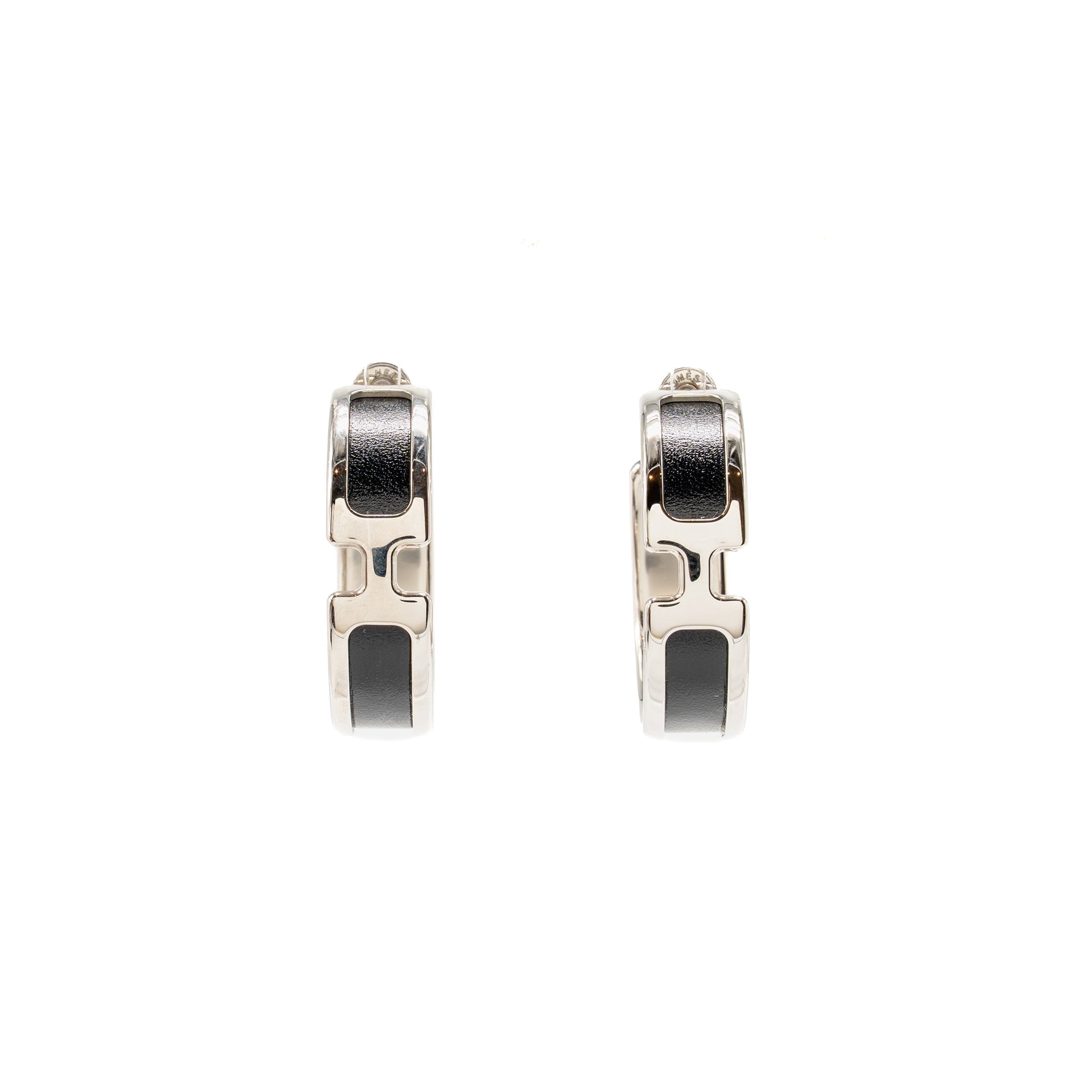 HERMES OLYMPE EARRINGS BLACK SHW