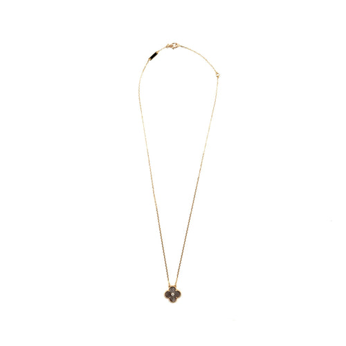 VAN CLEEF AND ARPELS 2023 HOLIDAY LIMITED PENDANT SILVER OBSIDIAN / ROSE GOLD / DIAMONDS
