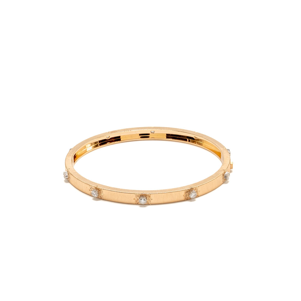BUCCELLATI MACRI CLASSICA RIGATO BRACELET PINK GOLD, WHITE GOLD, DIAMONDS