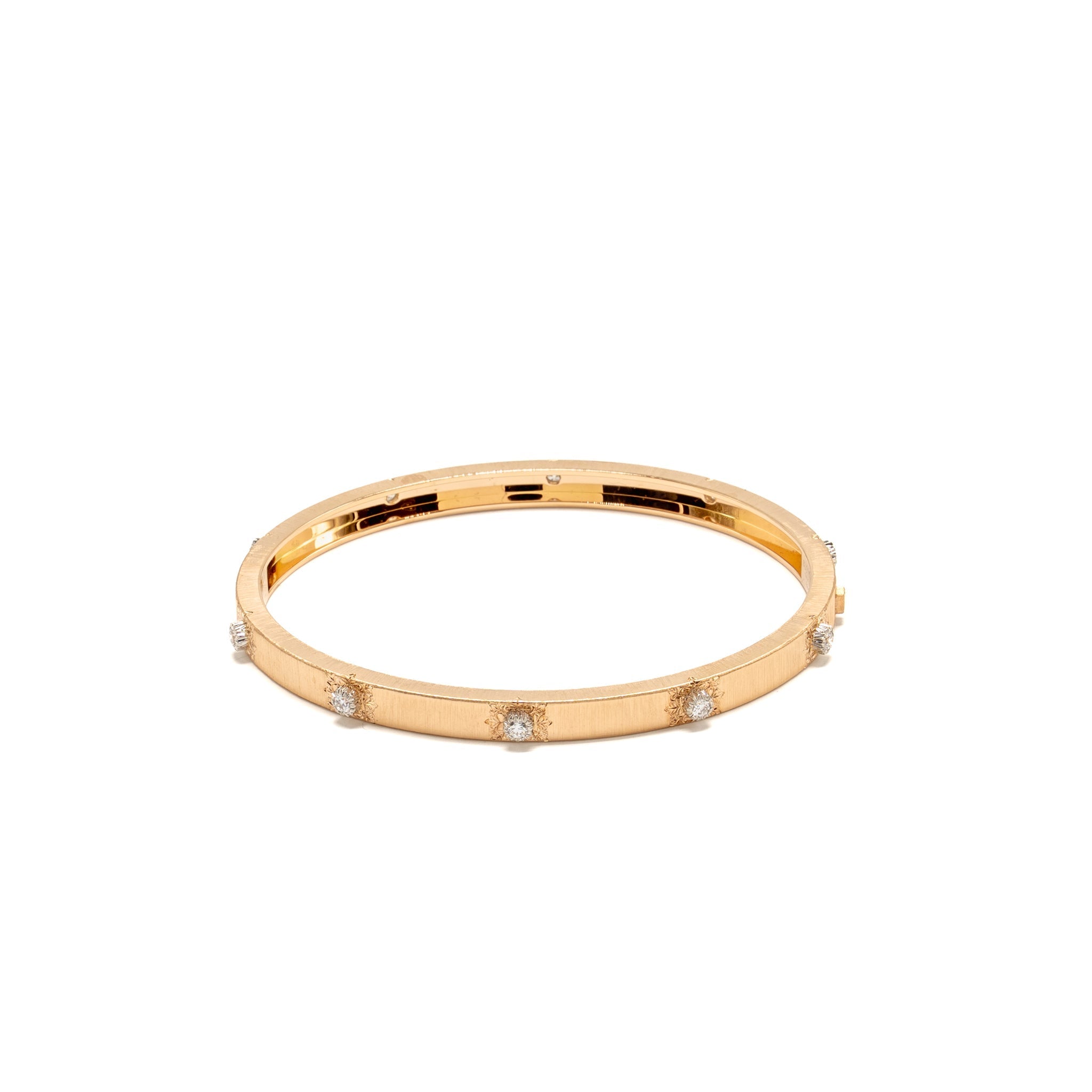 BUCCELLATI MACRI CLASSICA RIGATO BRACELET PINK GOLD, WHITE GOLD, DIAMONDS