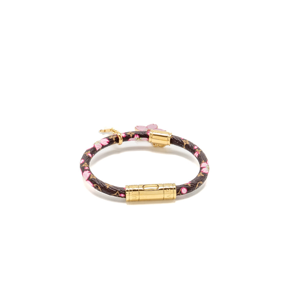 LOUIS VUITTON X TAKASHI MURAKAMI CHERRY BLOSSOM BRACELET CANVAS BROWN/PINK GHW