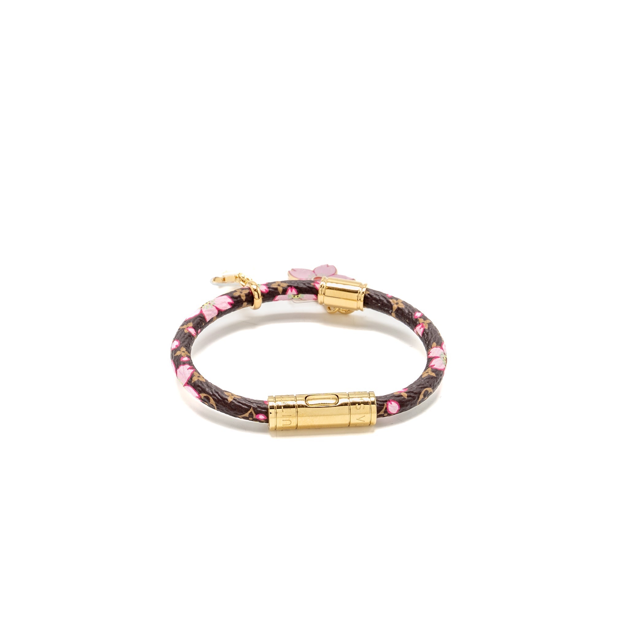 LOUIS VUITTON X TAKASHI MURAKAMI CHERRY BLOSSOM BRACELET CANVAS BROWN/PINK GHW