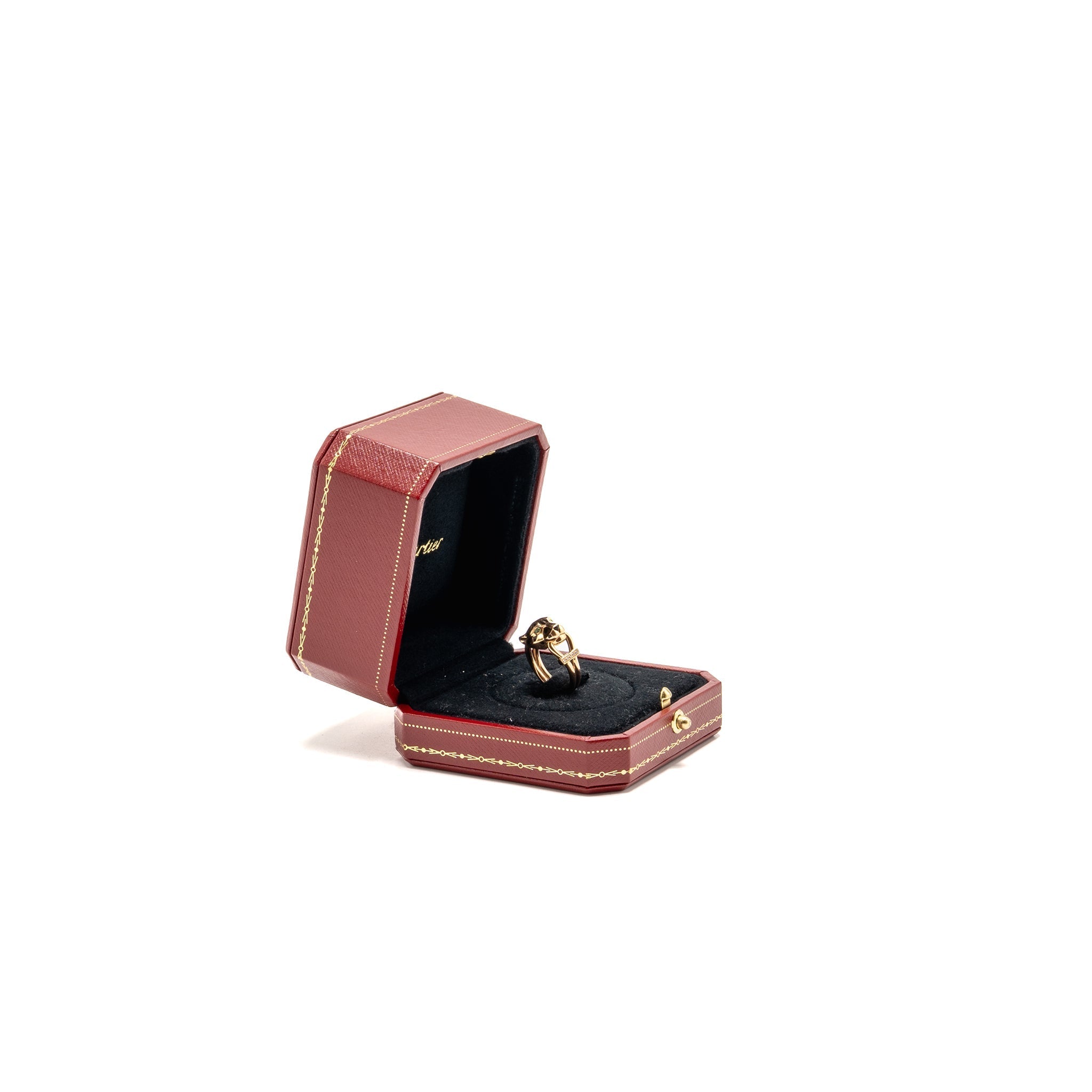 CARTIER PANTHERE DE CARTIER RING, ROSE GOLD DIAMONDS/ONYX