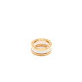 BVLGARI B ZERO RING TWO-BAND 18K ROSE GOLD / WHITE CERAMIC SPIRAL