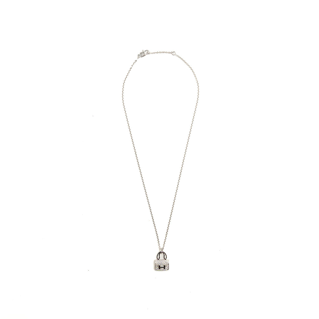 HERMES CONSTANCE AMULETTE PENDANT WHITE GOLD WITH DIAMONDS