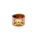 HERMES SIZE T2 COLLIER DE CHIEN BRACELET ALLIGATOR MISSISSIPPIENSIS PINK GHW STAMP C