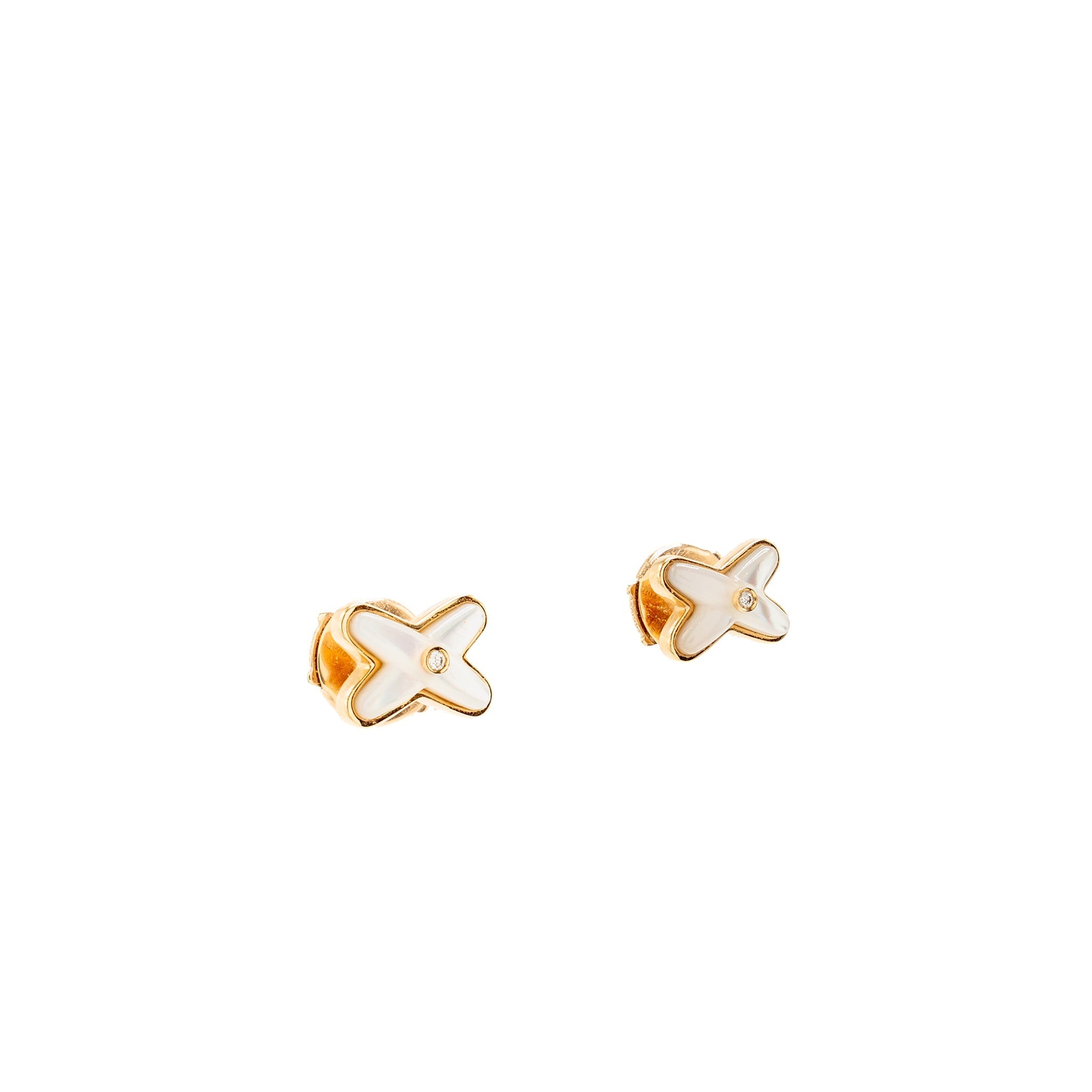 CHAUMET JEUX DE LIENS EARRINGS ROSE GOLD MOTHER OF PEARL WITH DIAMOND