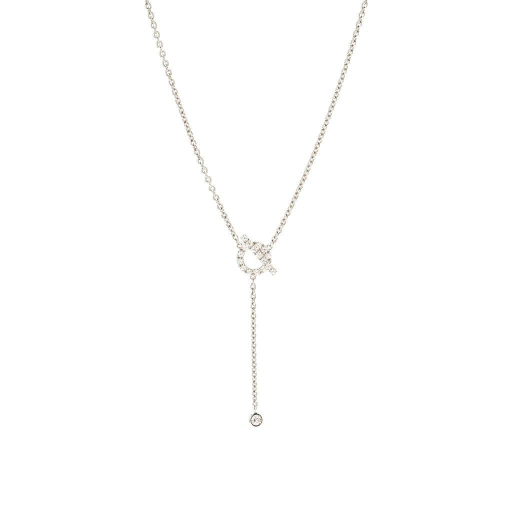 HERMES FINESSE LARIAT NECKLACE WHITE GOLD, DIAMONDS