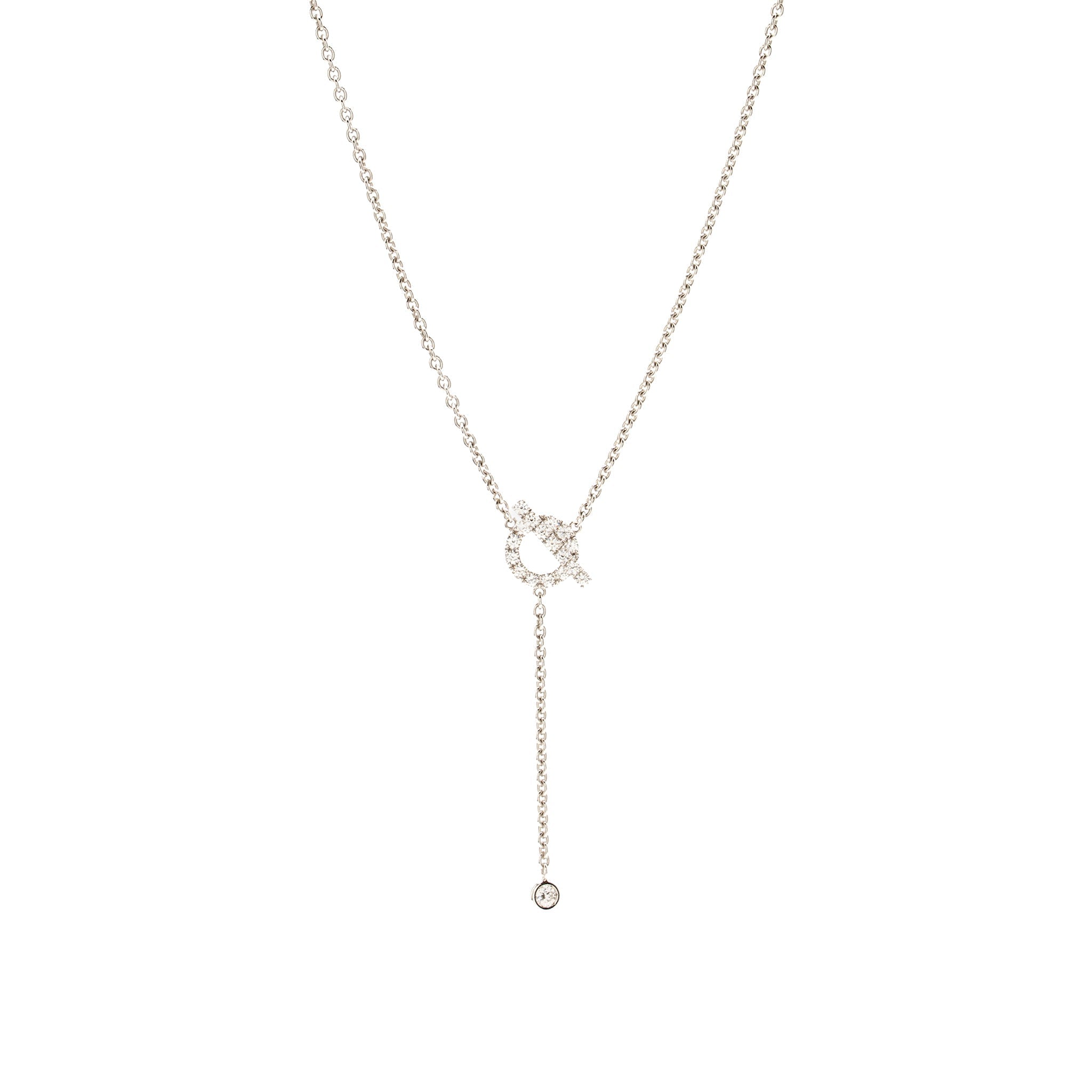 HERMES FINESSE LARIAT NECKLACE WHITE GOLD, DIAMONDS