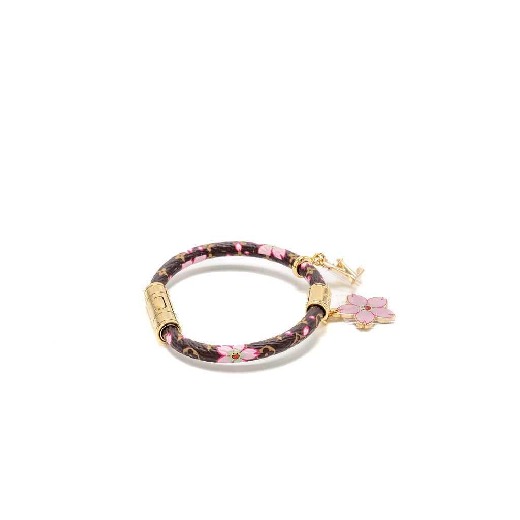LOUIS VUITTON X TAKASHI MURAKAMI CHERRY BLOSSOM BRACELET CANVAS BROWN/PINK GHW