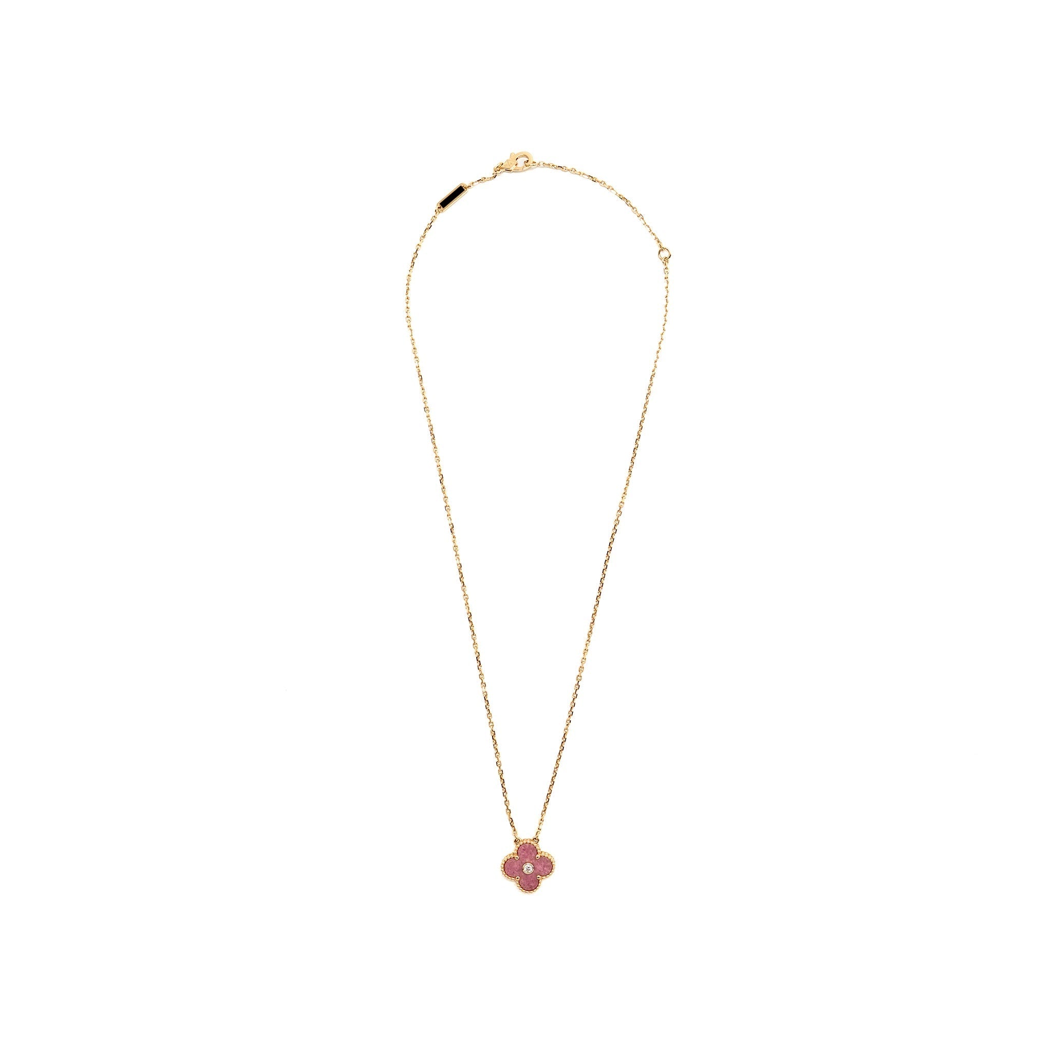 VAN CLEEF HOLIDAY & ARPELS 2021 HOLIDAY PENDANT RHODONITE ROSE GOLD WITH DIAMONDS