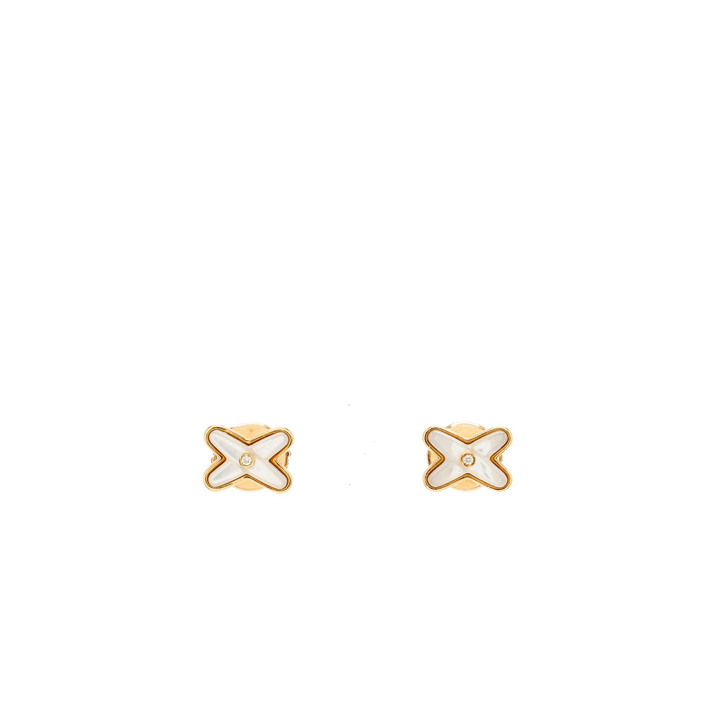 CHAUMET JEUX DE LIENS EARRINGS ROSE GOLD MOTHER OF PEARL WITH DIAMOND