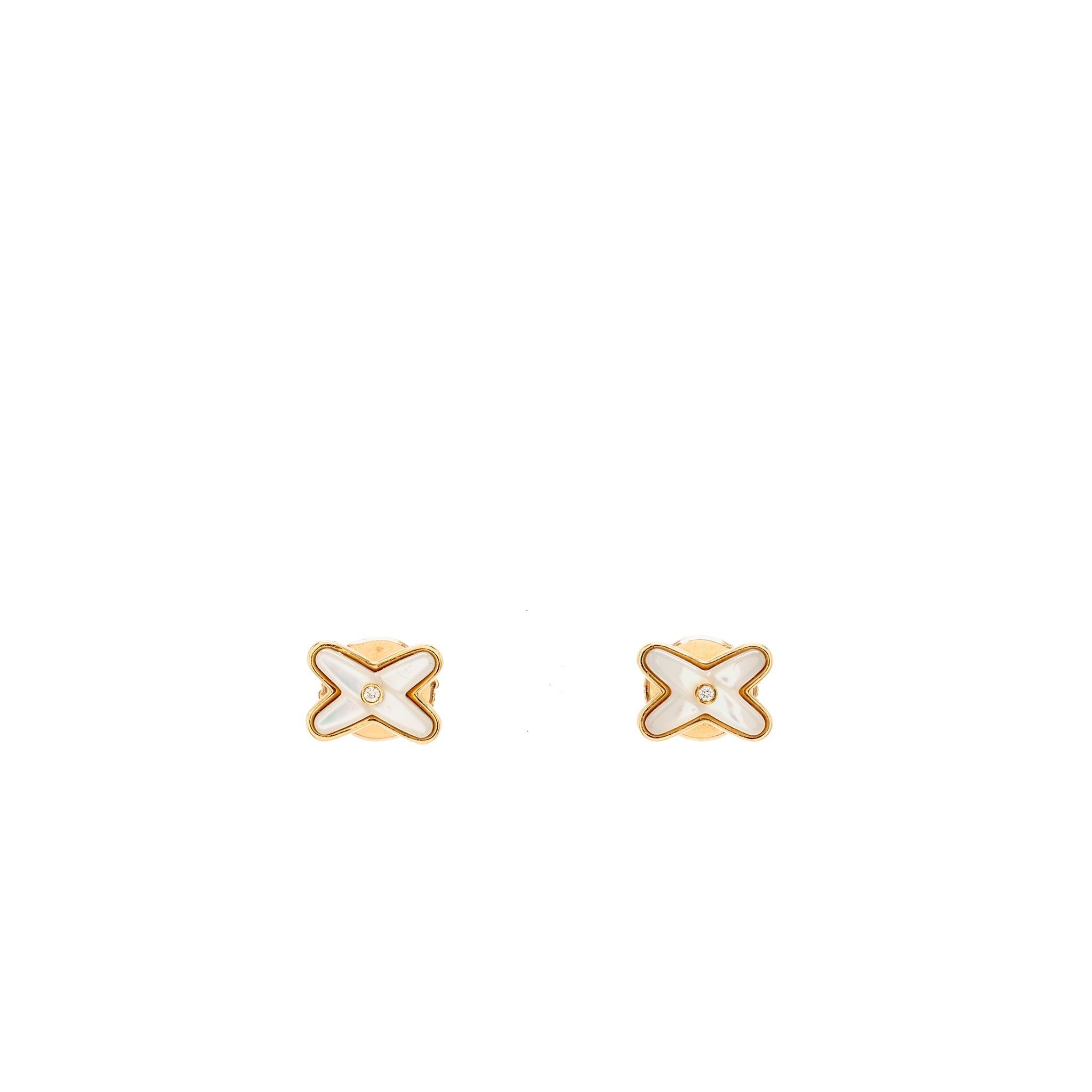 CHAUMET JEUX DE LIENS EARRINGS ROSE GOLD MOTHER OF PEARL WITH DIAMOND