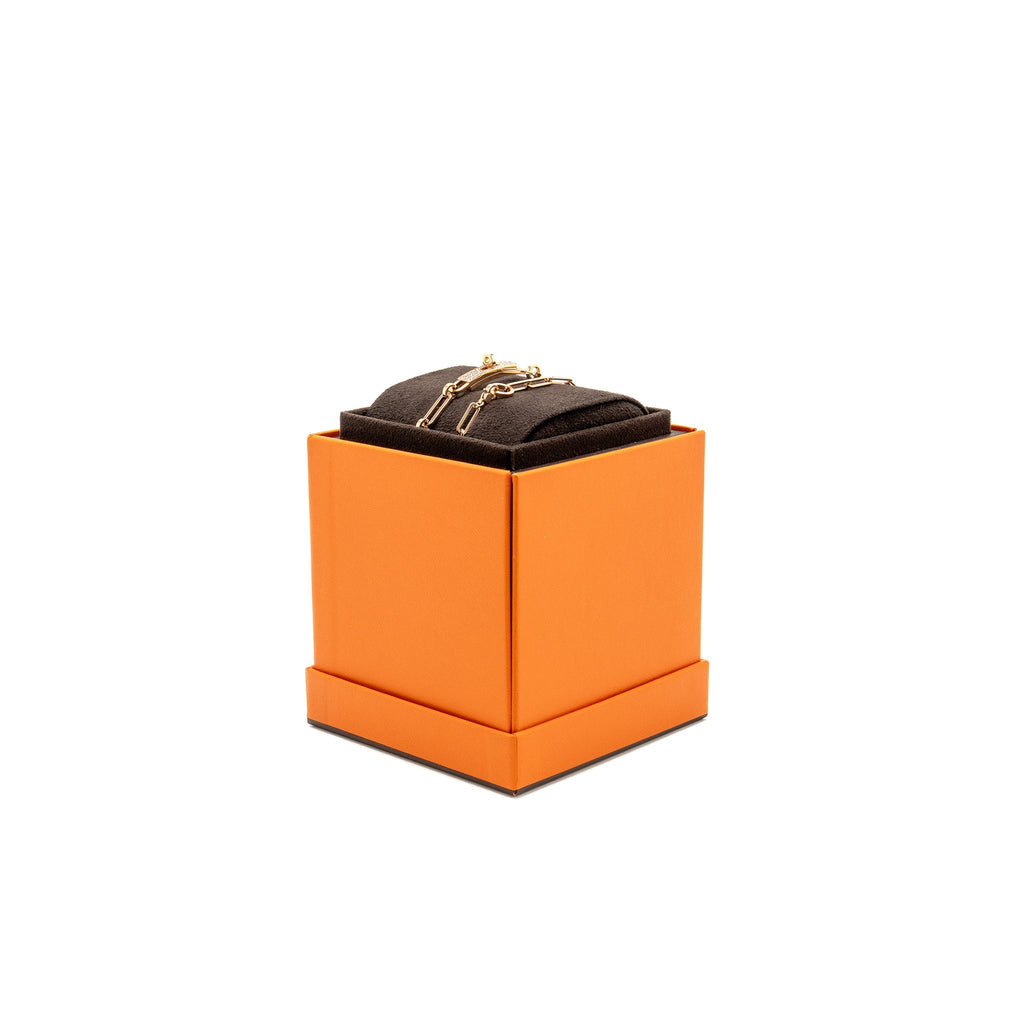 HERMES KELLY CHAINE DOUBLE BRACELET ROSE GOLD,DIAMONDS