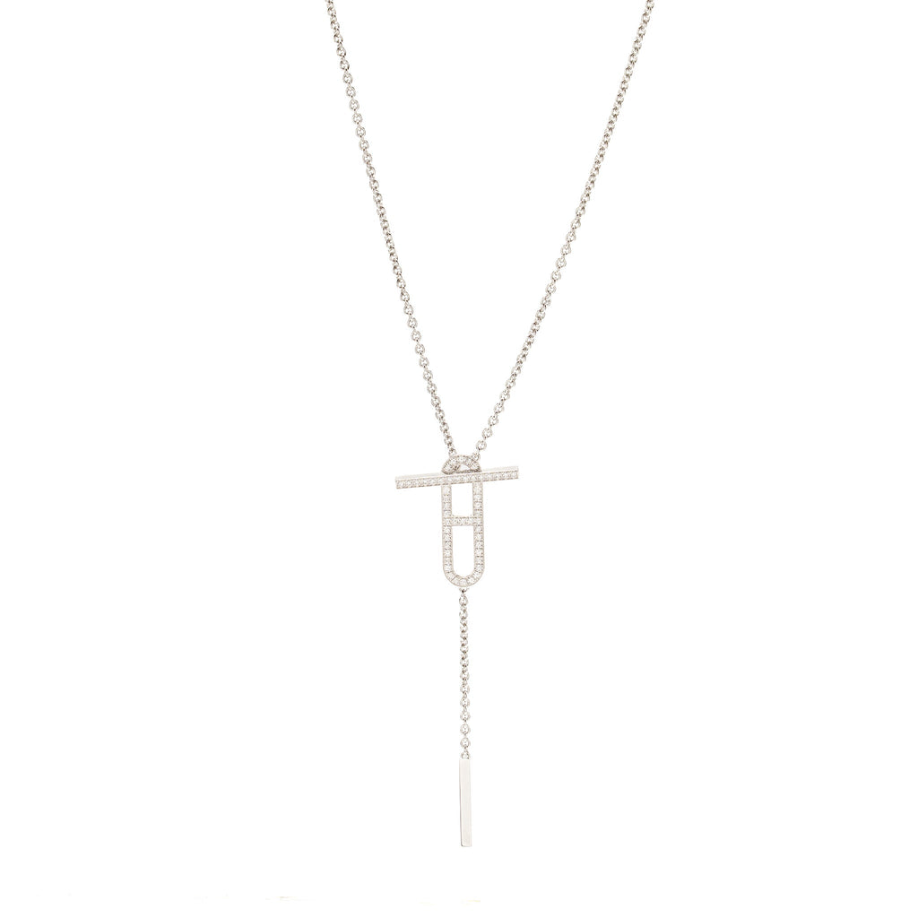 HERMES EVER CHAINE D ANDRE NECKLACE WHITE GOLD DIAMONDS