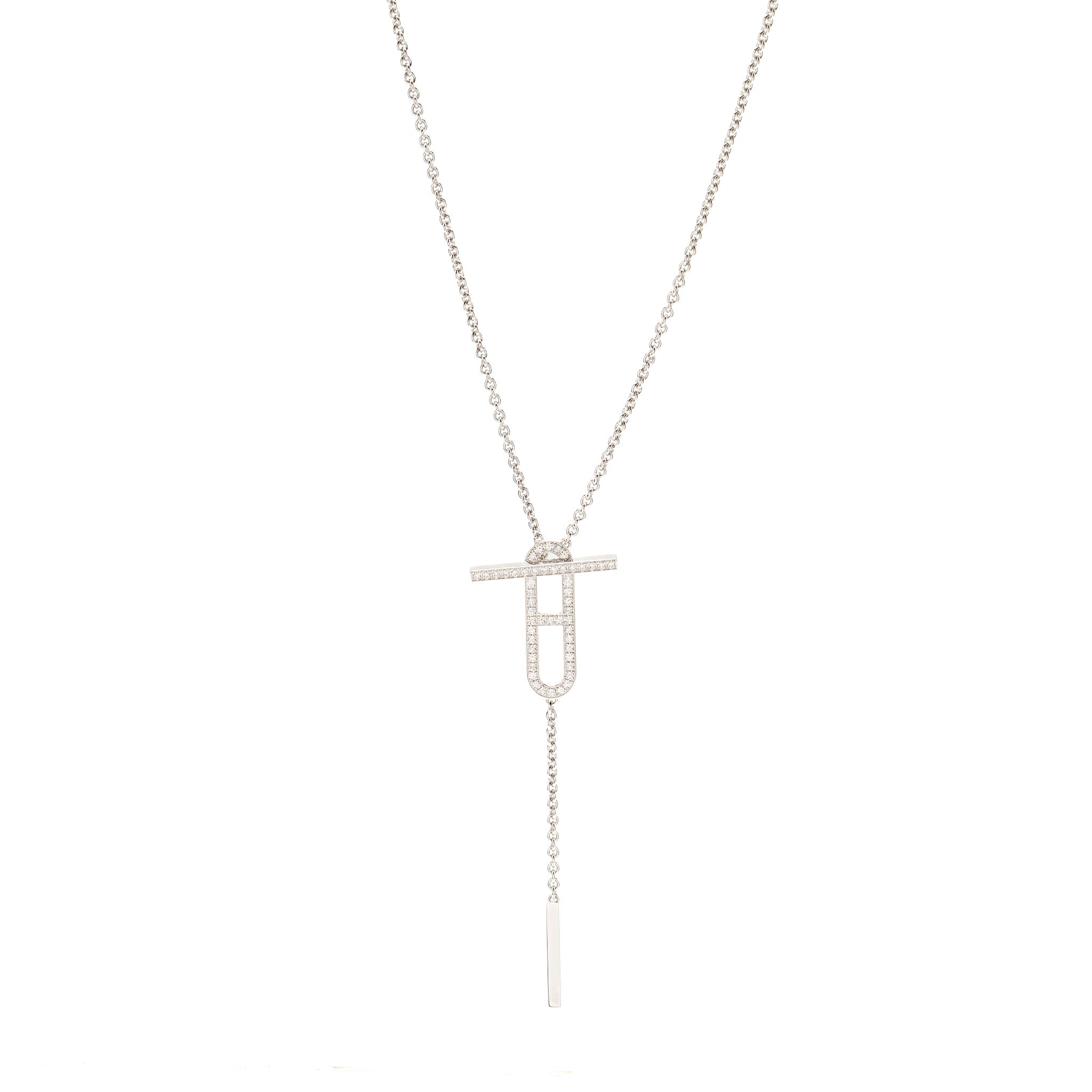 HERMES EVER CHAINE D ANDRE NECKLACE WHITE GOLD DIAMONDS