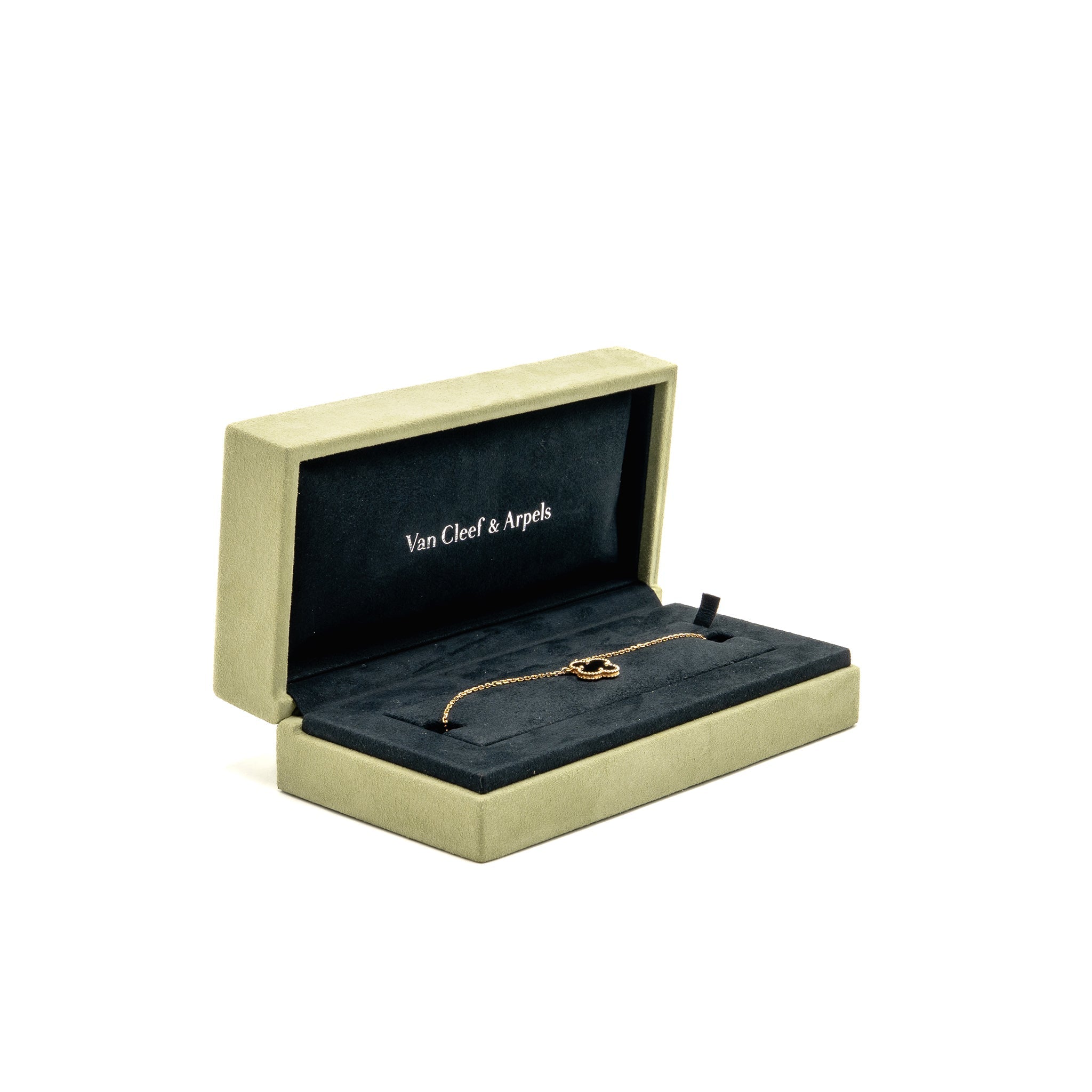 VAN CLEEF & ARPELS VINTAGE ALHAMBRA PENDANT YELLOW GOLD, ONYX