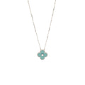VAN CLEEF & ARPELS 2022 HOLIDAY LIMITED VINTAGE ALHAMBRA PENDANT PORCELAIN/WHITE GOLD/DIAMOND