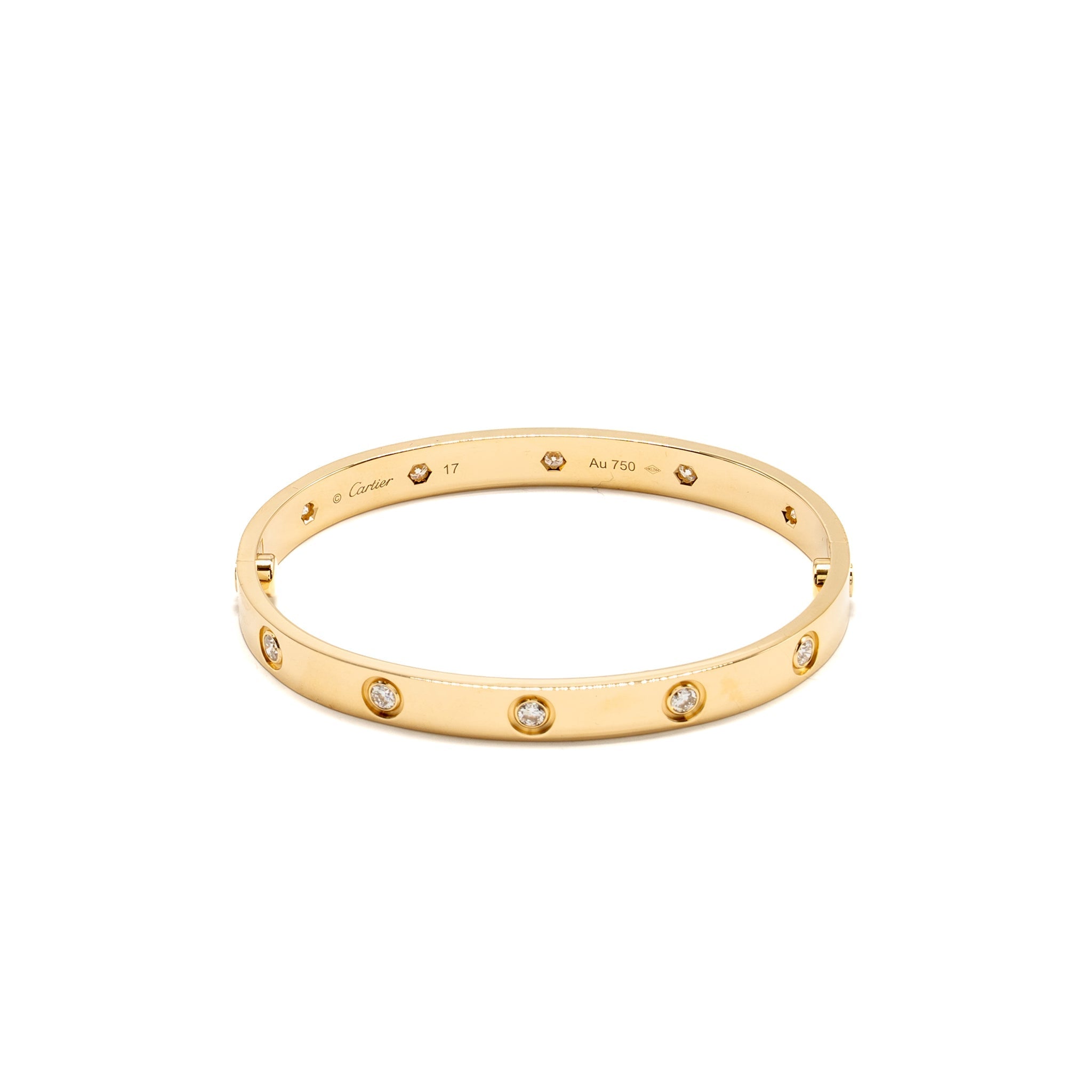 CARTIER BRACELET YELLOW GOLD, 10 DIAMONDS