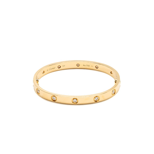 CARTIER BRACELET YELLOW GOLD, 10 DIAMONDS