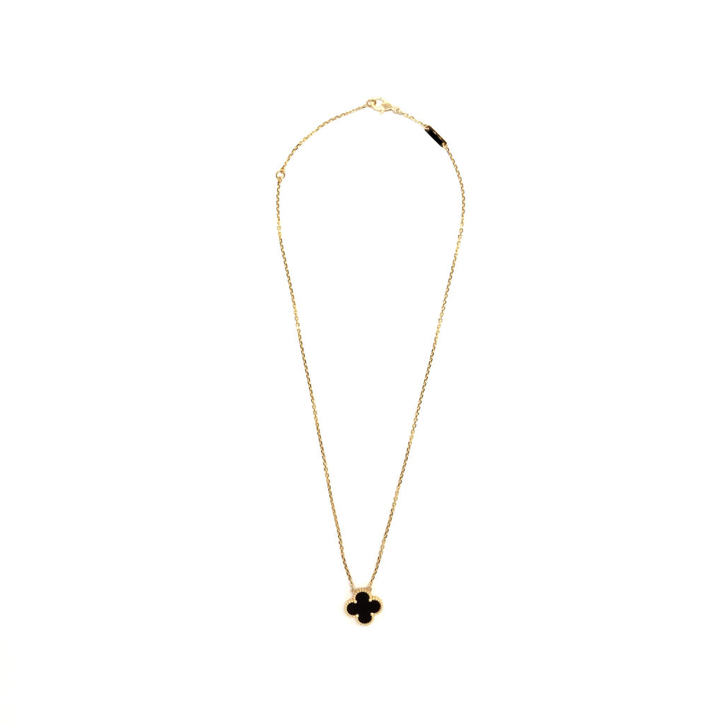 VAN CLEEF & ALHAMBRA VINTAGE ALHAMBRA PENDANT 18K YELLOW GOLD ONYX