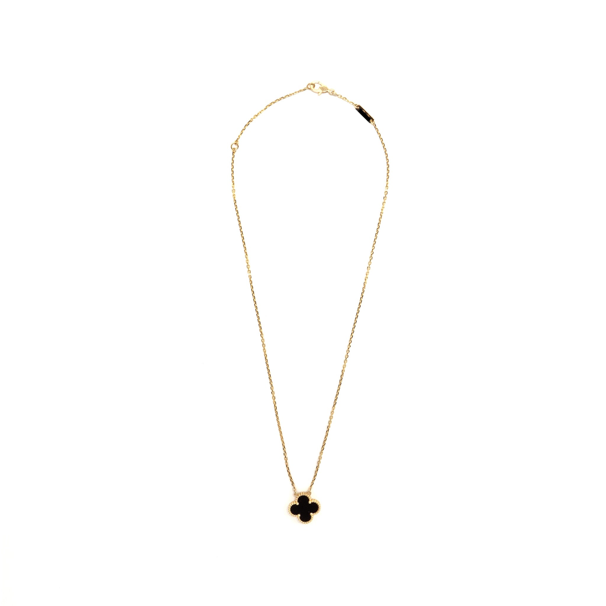 VAN CLEEF & ALHAMBRA VINTAGE ALHAMBRA PENDANT 18K YELLOW GOLD ONYX