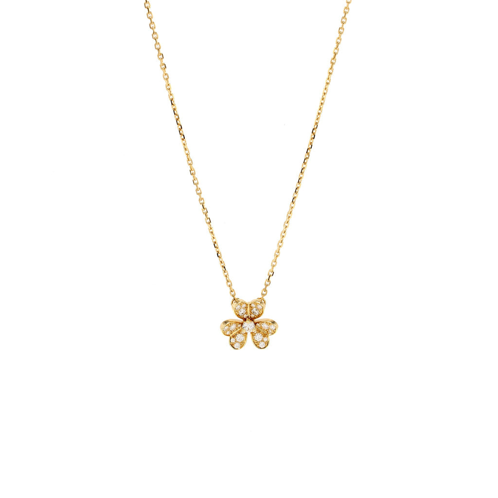 VAN CLEEF & ARPELS FRIVOLE PENDANT YELLOW GOLD DIAMONDS