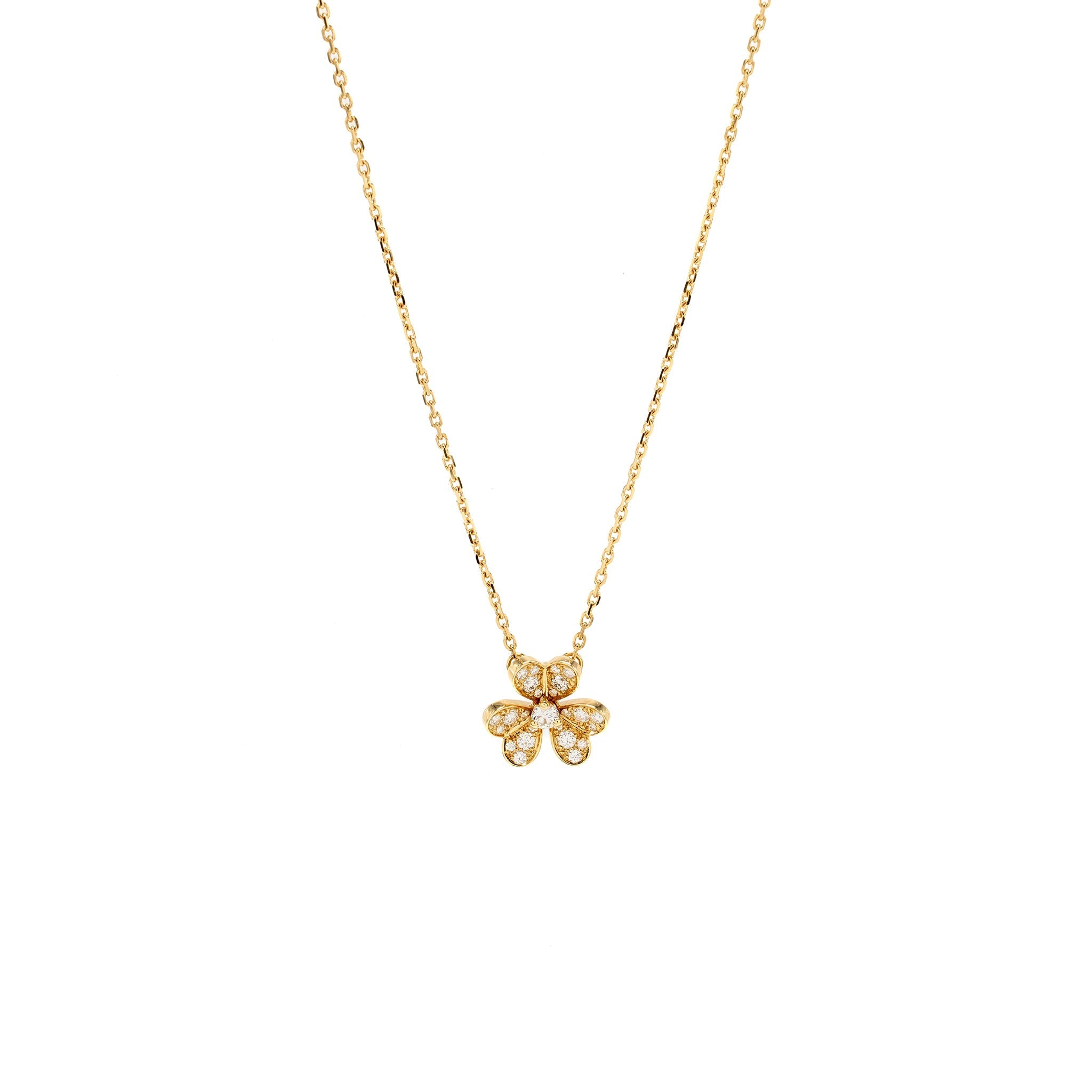 VAN CLEEF & ARPELS FRIVOLE PENDANT YELLOW GOLD DIAMONDS