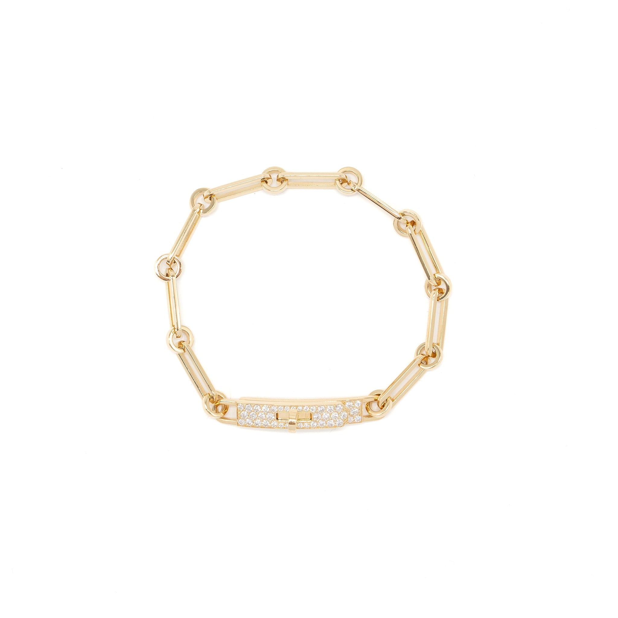 HERMES KELLY CHAINE BRACELET YELLOW GOLD, DIAMONDS