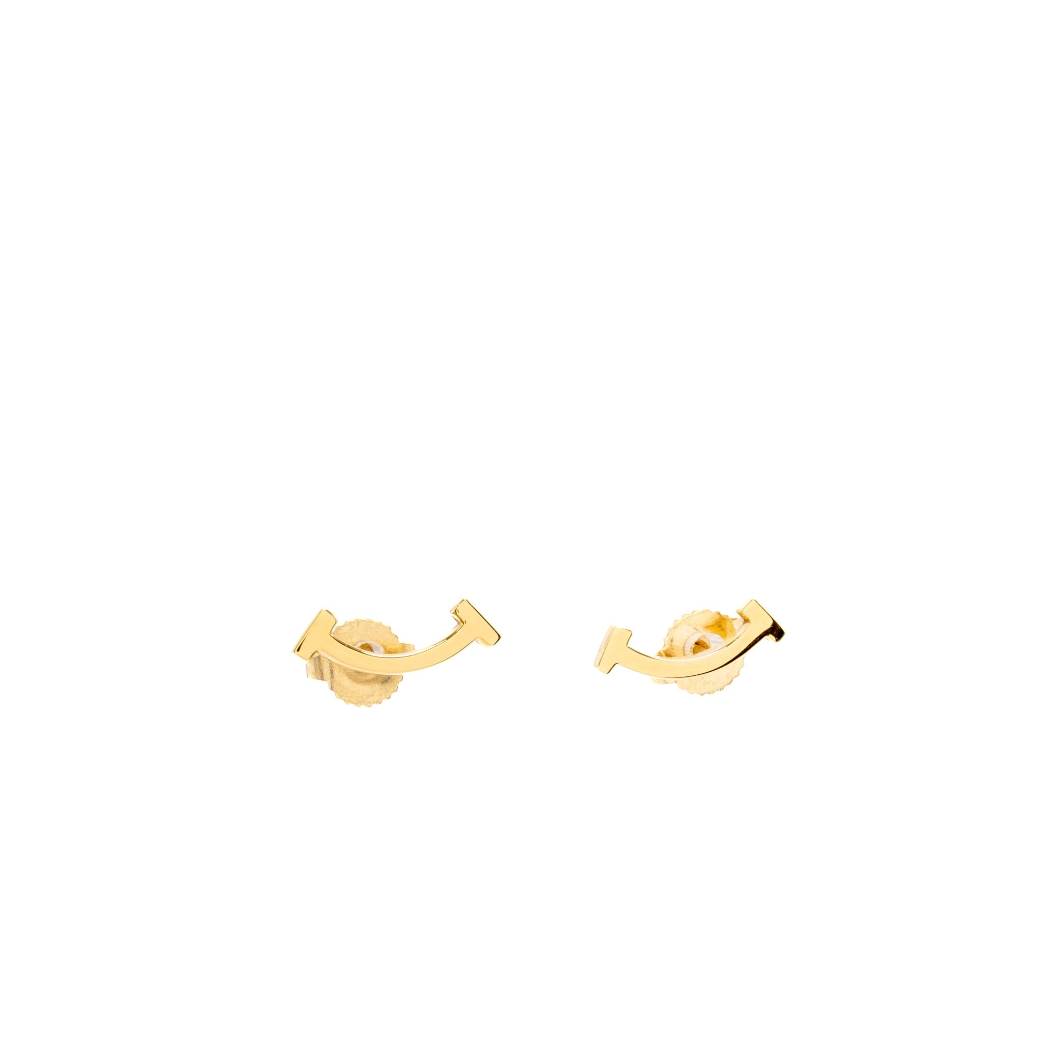 TIFFANY T SMILE EARRINGS YELLOW GOLD
