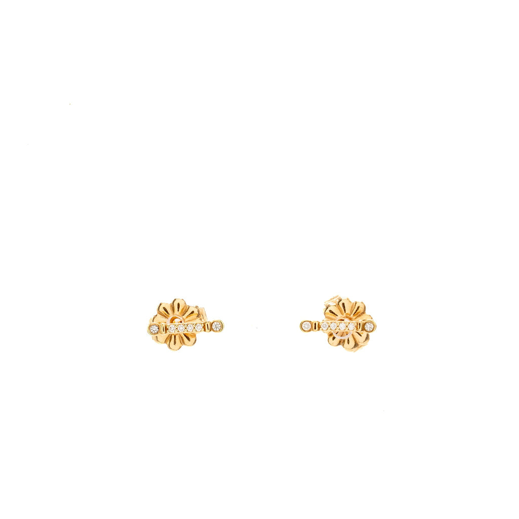 TIFFANY BAR STUD EARRINGS ROSE GOLD DIAMOND