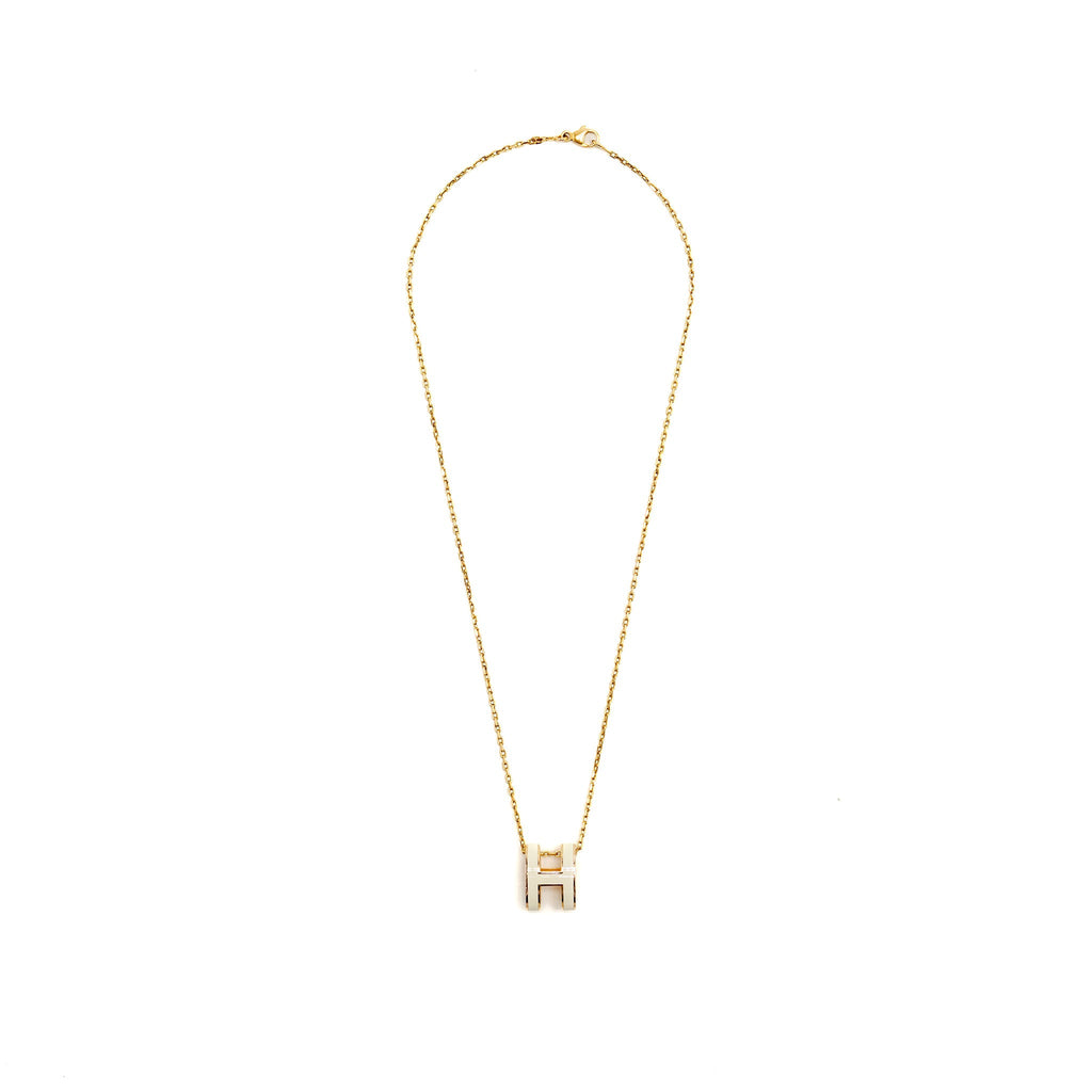 HERMES POP H PENDANT BLANC GHW