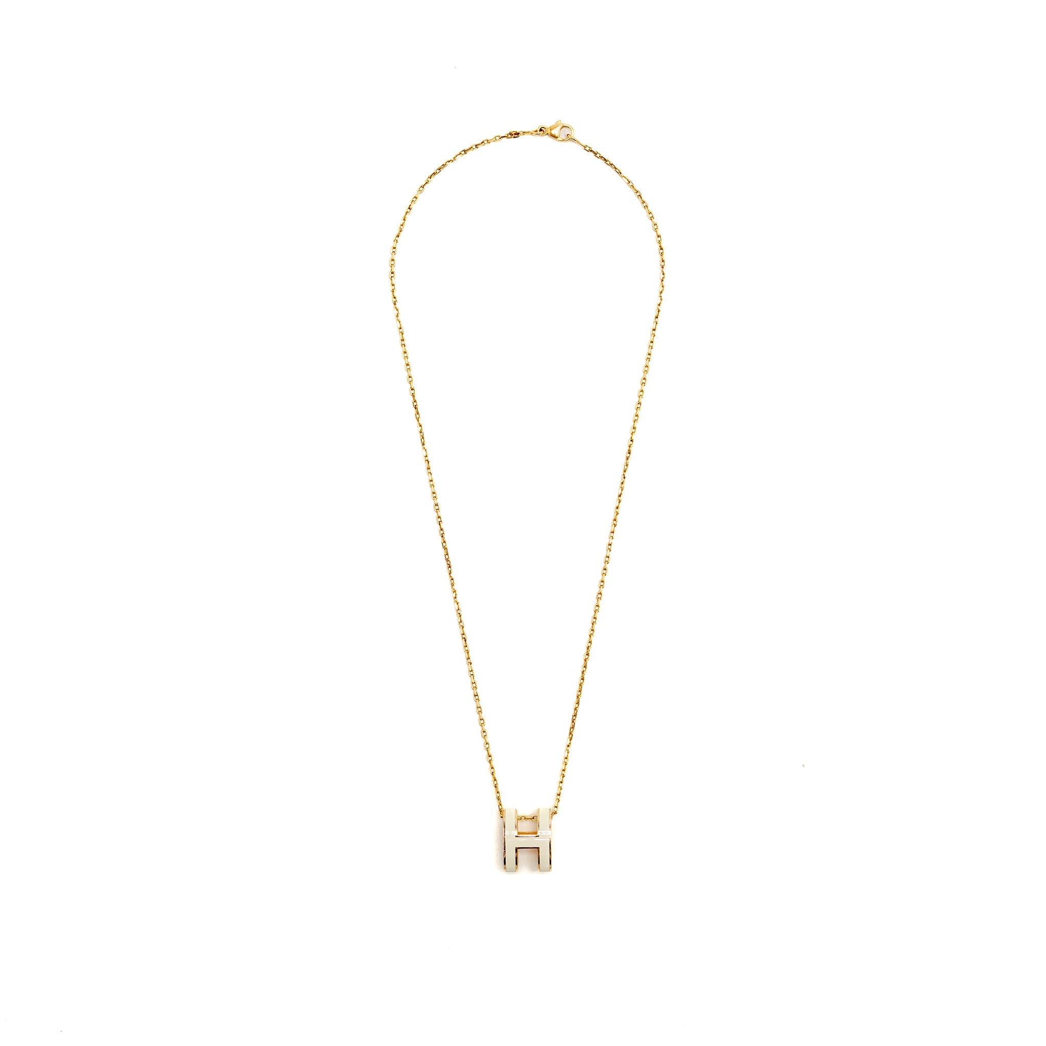 HERMES POP H PENDANT BLANC GHW