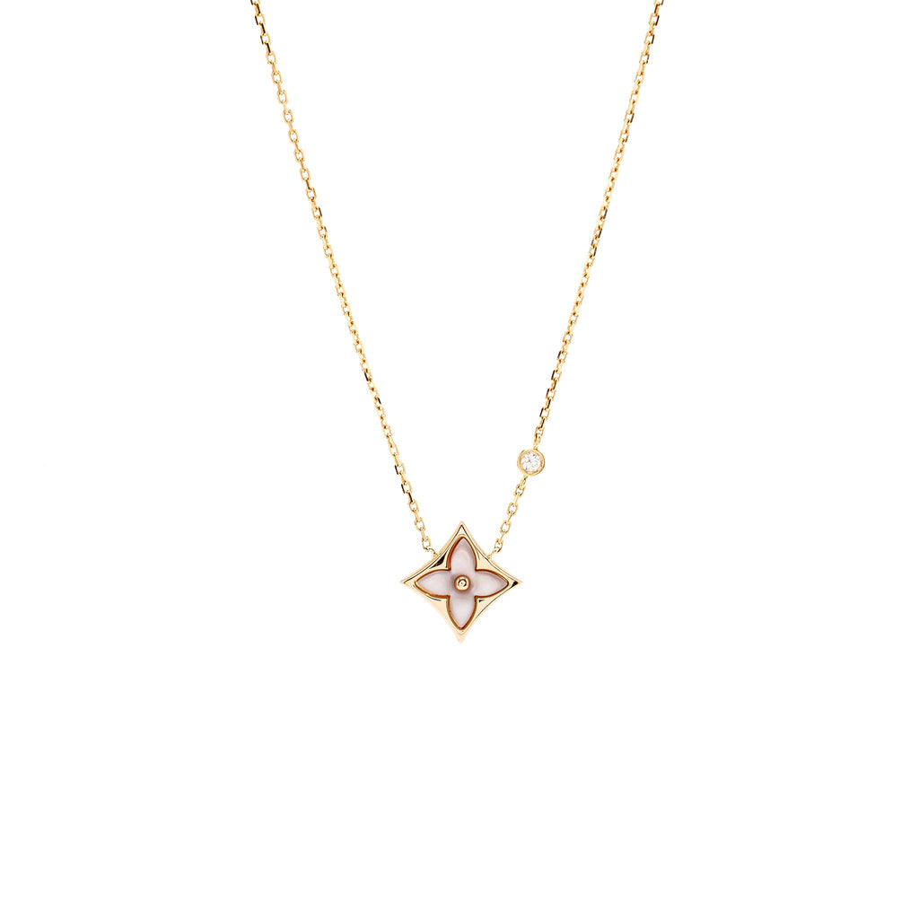 LOUIS VUITTON COLOR BLOSSOM BB STAR PENDANT, ROSE GOLD, PINK MOTHER OF PEARL / DIAMOND