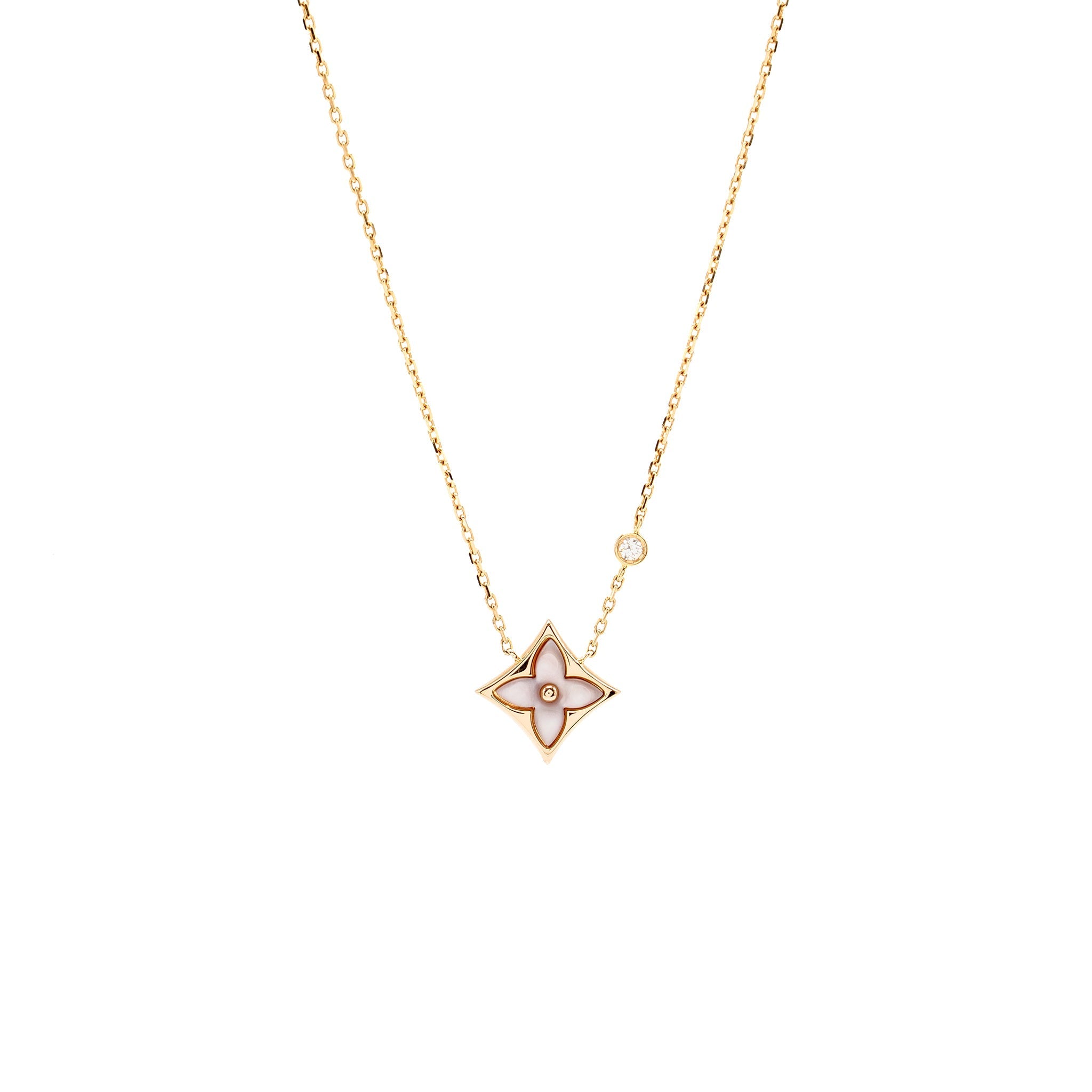 LOUIS VUITTON COLOR BLOSSOM BB STAR PENDANT, ROSE GOLD, PINK MOTHER OF PEARL / DIAMOND