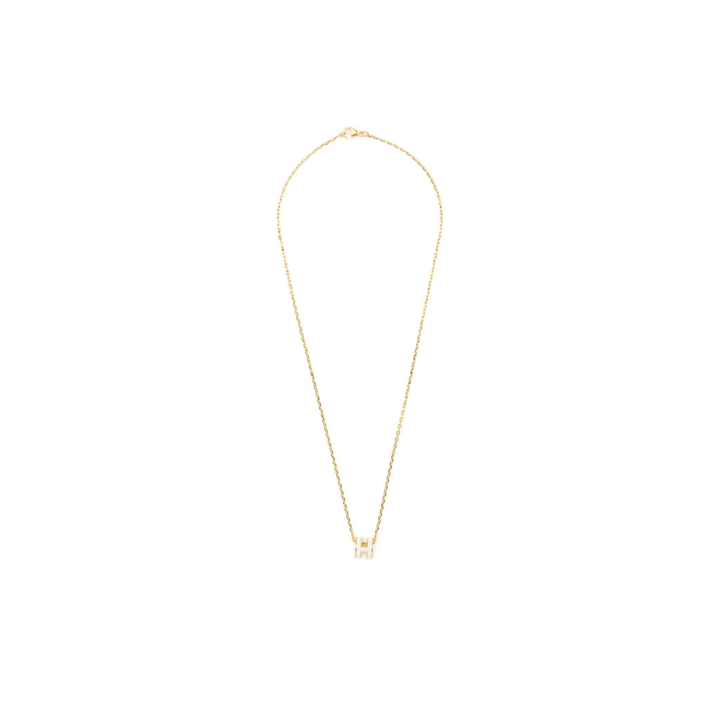 HERMES MINI POP H PENDANT BLANC GHW