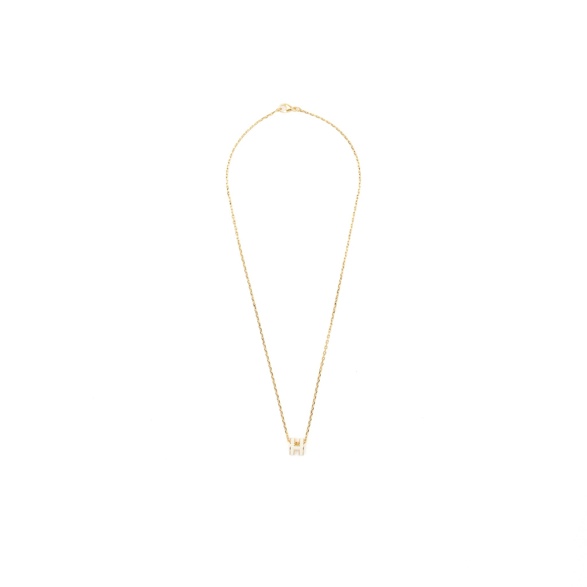 HERMES MINI POP H PENDANT BLANC GHW