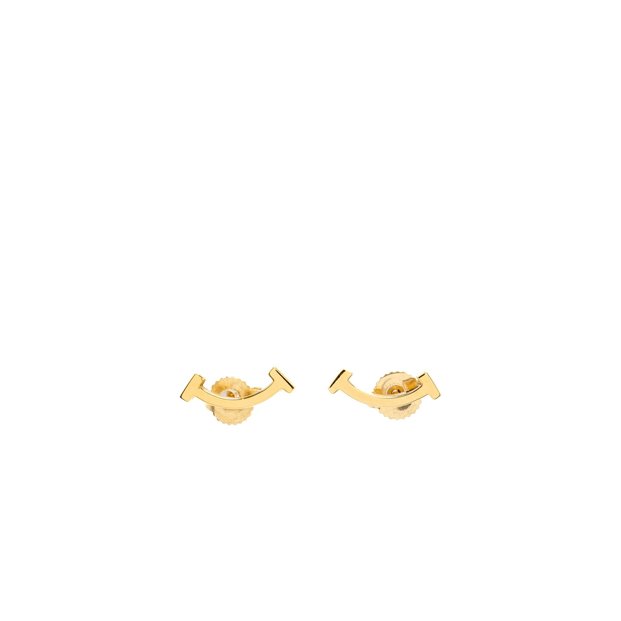 TIFFANY T SMILE EARRINGS YELLOW GOLD