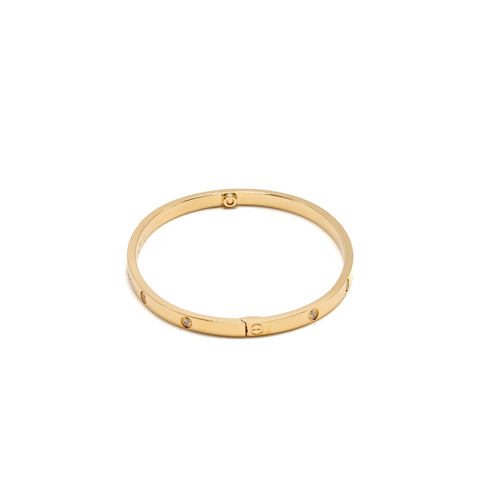 CARTIER LOVE BRACELET, YELLOW GOLD 10 DIAMONDS