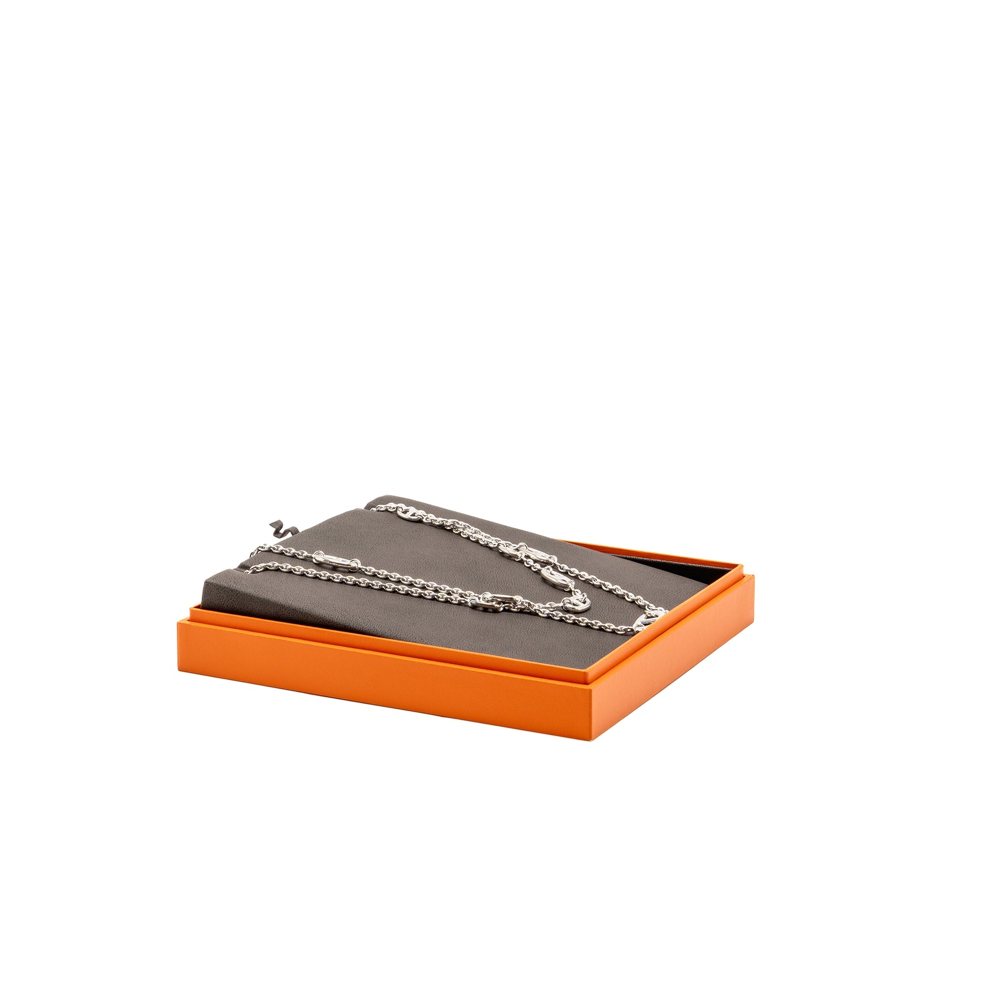HERMES 160CM FARANDOLE LONG NECKLACE SILVER TONE