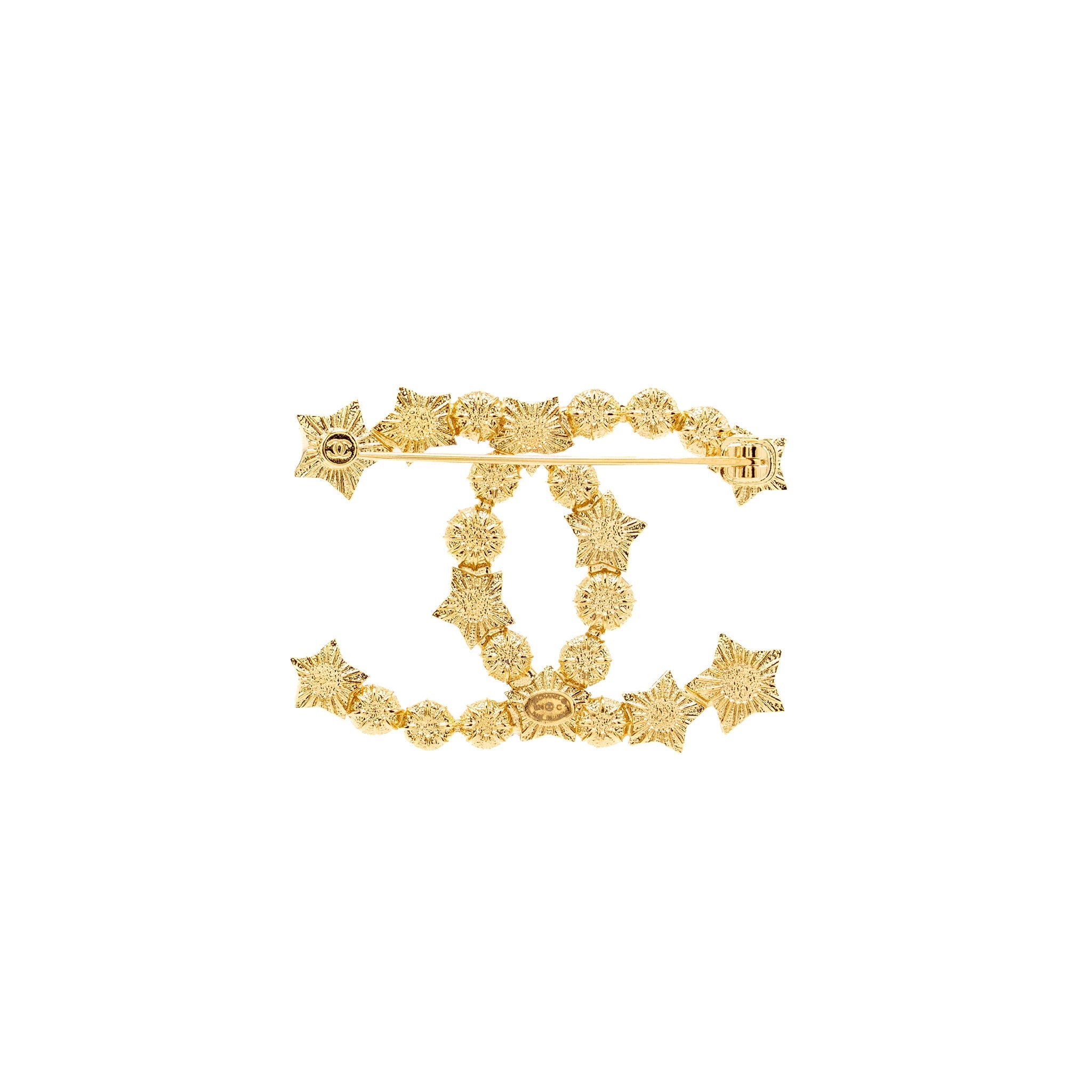 CHANEL CC STAR BROOCH CRYSTAL/PEARL GOLD TONE