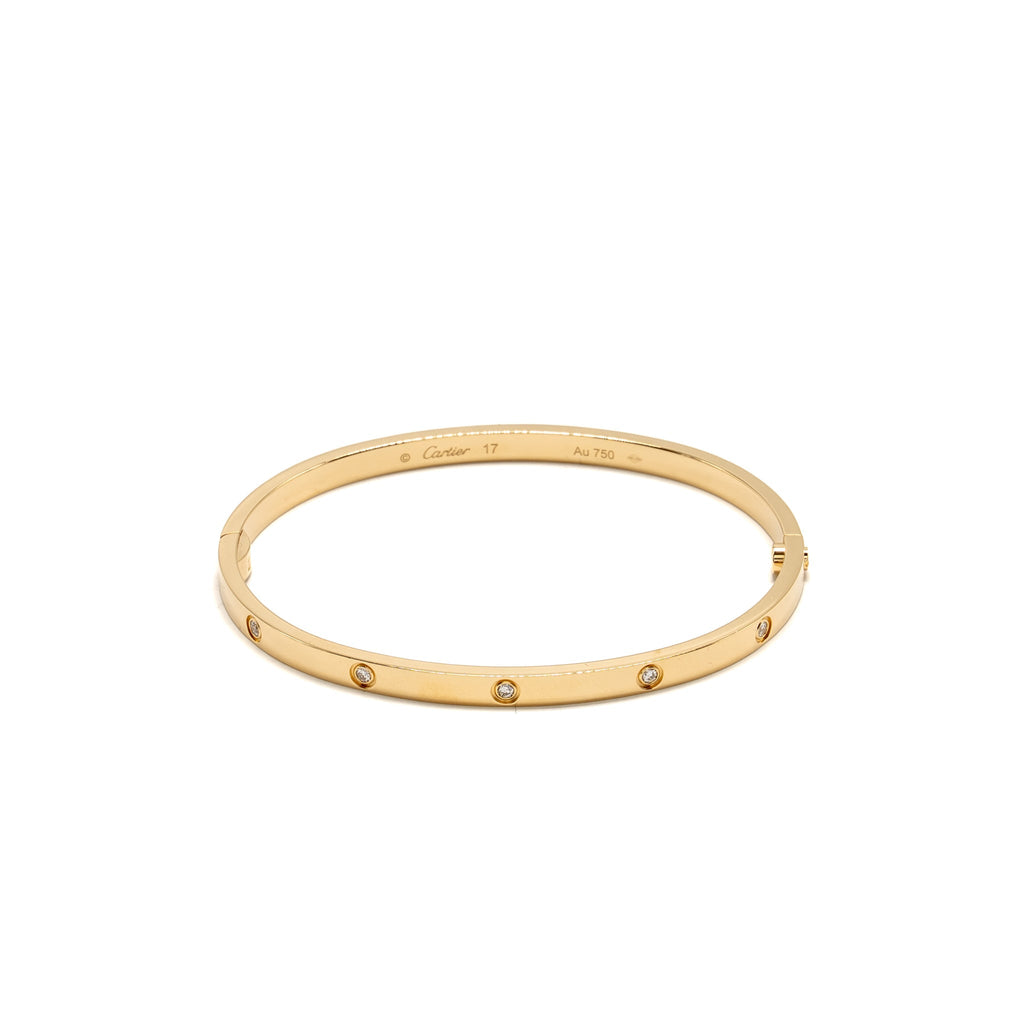 CARTIER LOVE BRACELET, YELLOW GOLD 10 DIAMONDS