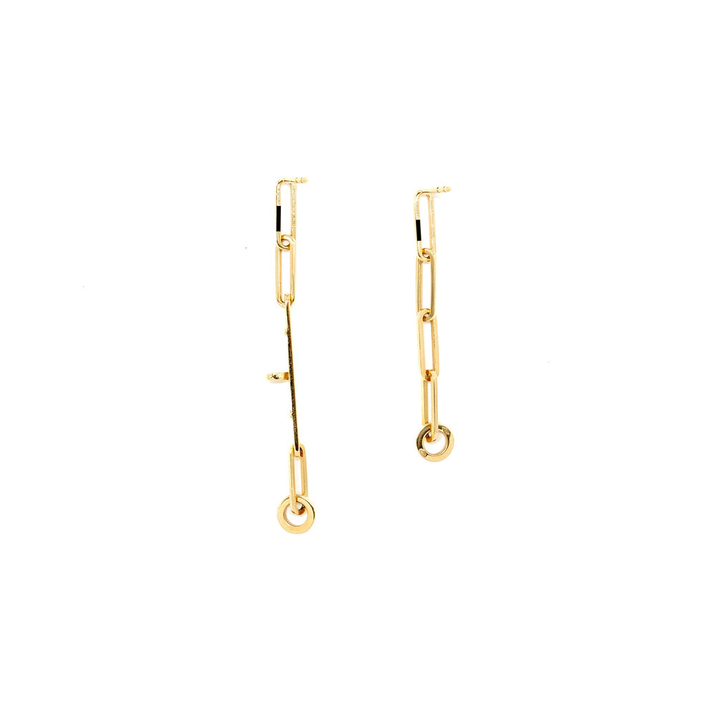 HERMES KELLY CHAINE EARRINGS YELLOW GOLD