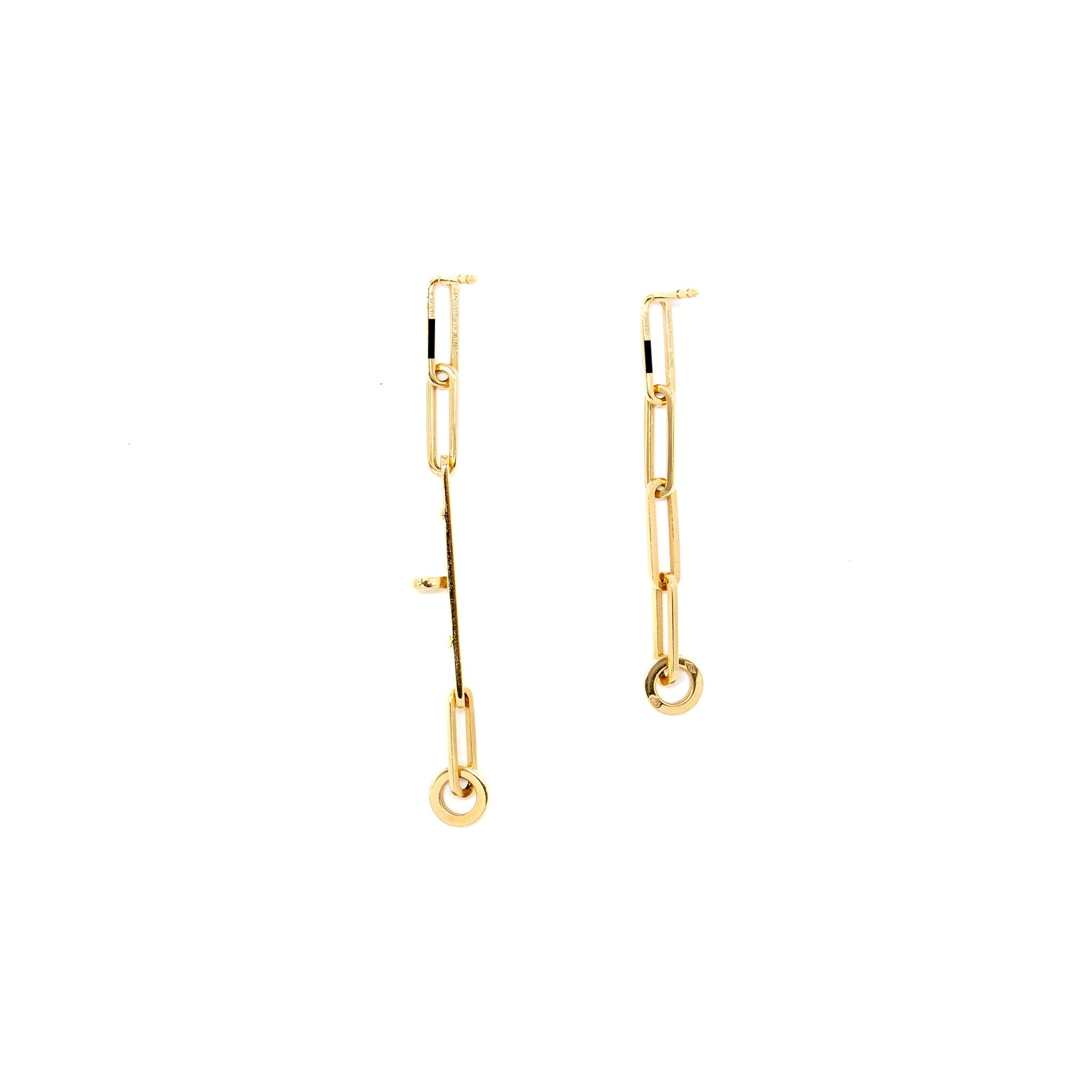 HERMES KELLY CHAINE EARRINGS YELLOW GOLD