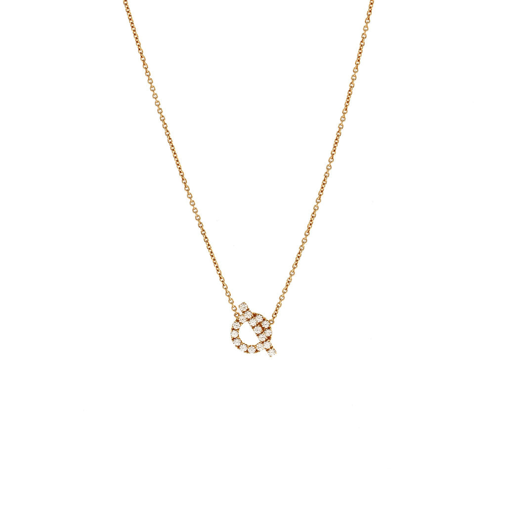 HERMES FINESSE PENDANT ROSE GOLD WITH DIAMONDS