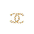 CHANEL CC STAR BROOCH CRYSTAL/PEARL GOLD TONE