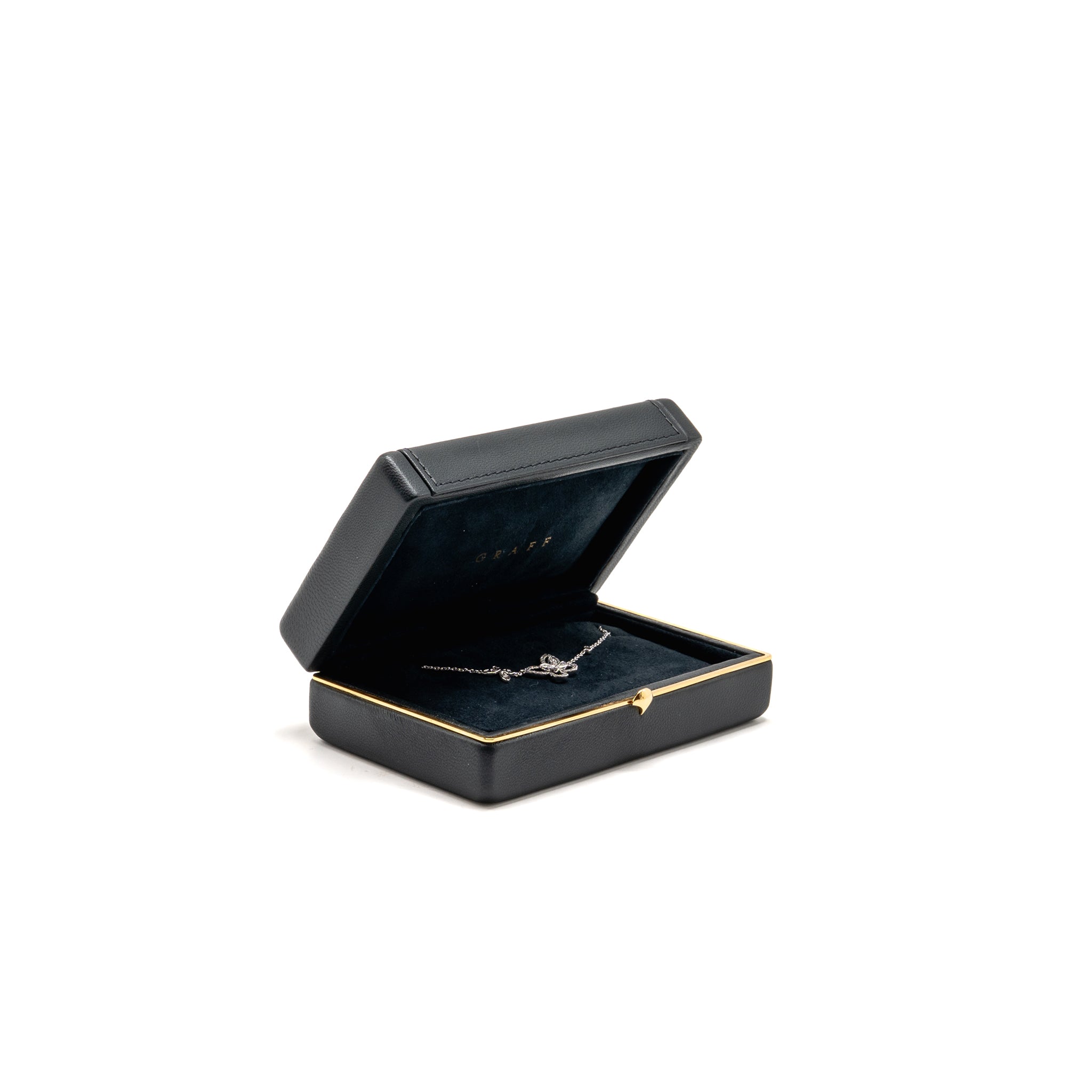 GRAFF DOUBLE BUTTERFLY SILHOUETTE PENDANT WHITE GOLD DIAMONDS