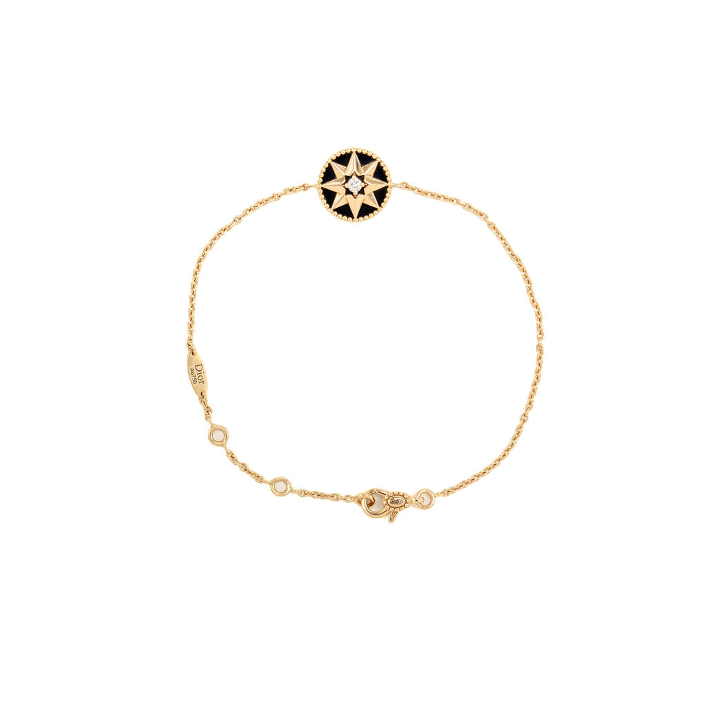DIOR ROSE DES VENTS BRACELET ONYX ROSE GOLD WITH DIAMOND