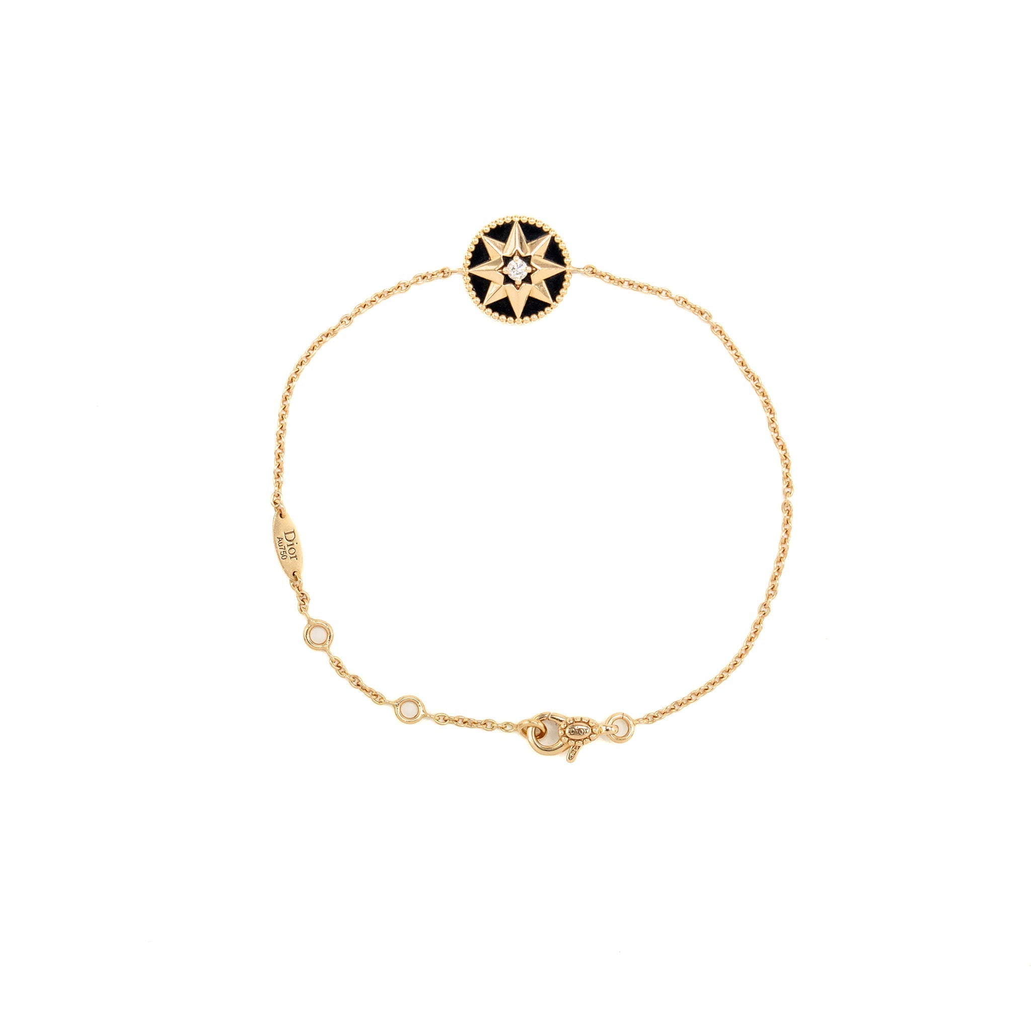 DIOR ROSE DES VENTS BRACELET ONYX ROSE GOLD WITH DIAMOND