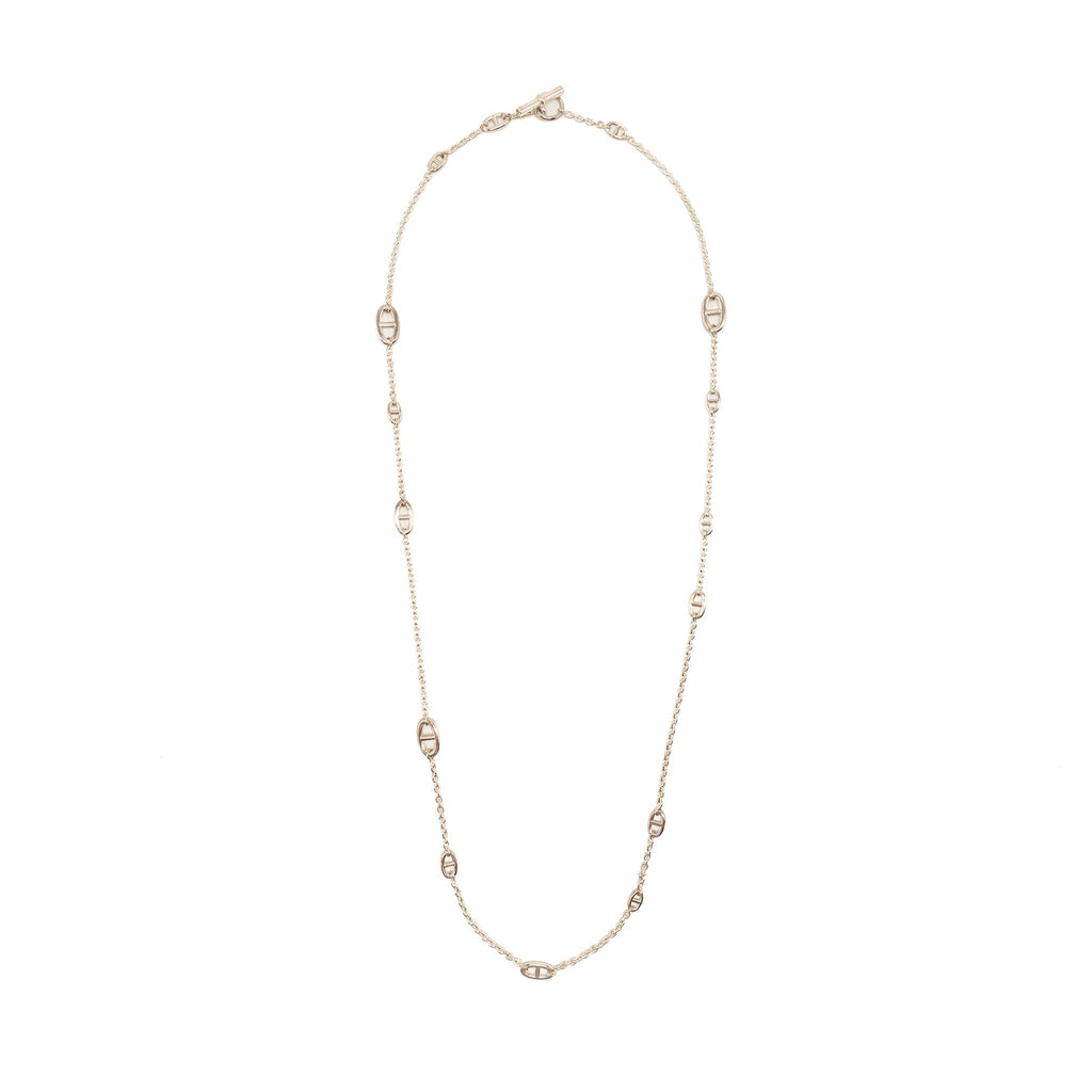 HERMES 120CM FARANDOLE LONG NECKLACE SILVER TONE